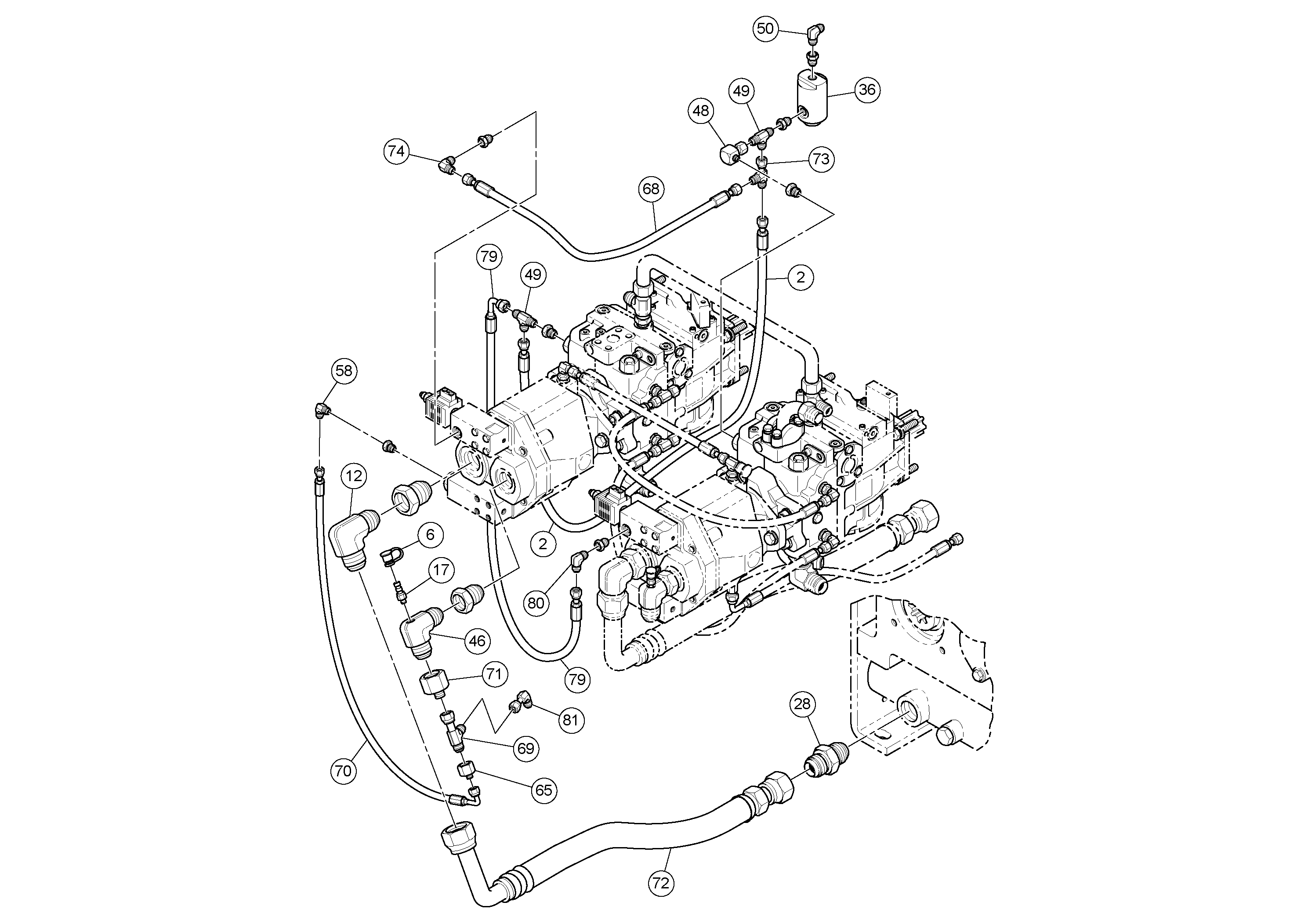 Схема запчастей Volvo PF4410 - 79505 Pump Drive Box Assembly PF4410 S/N 375009-