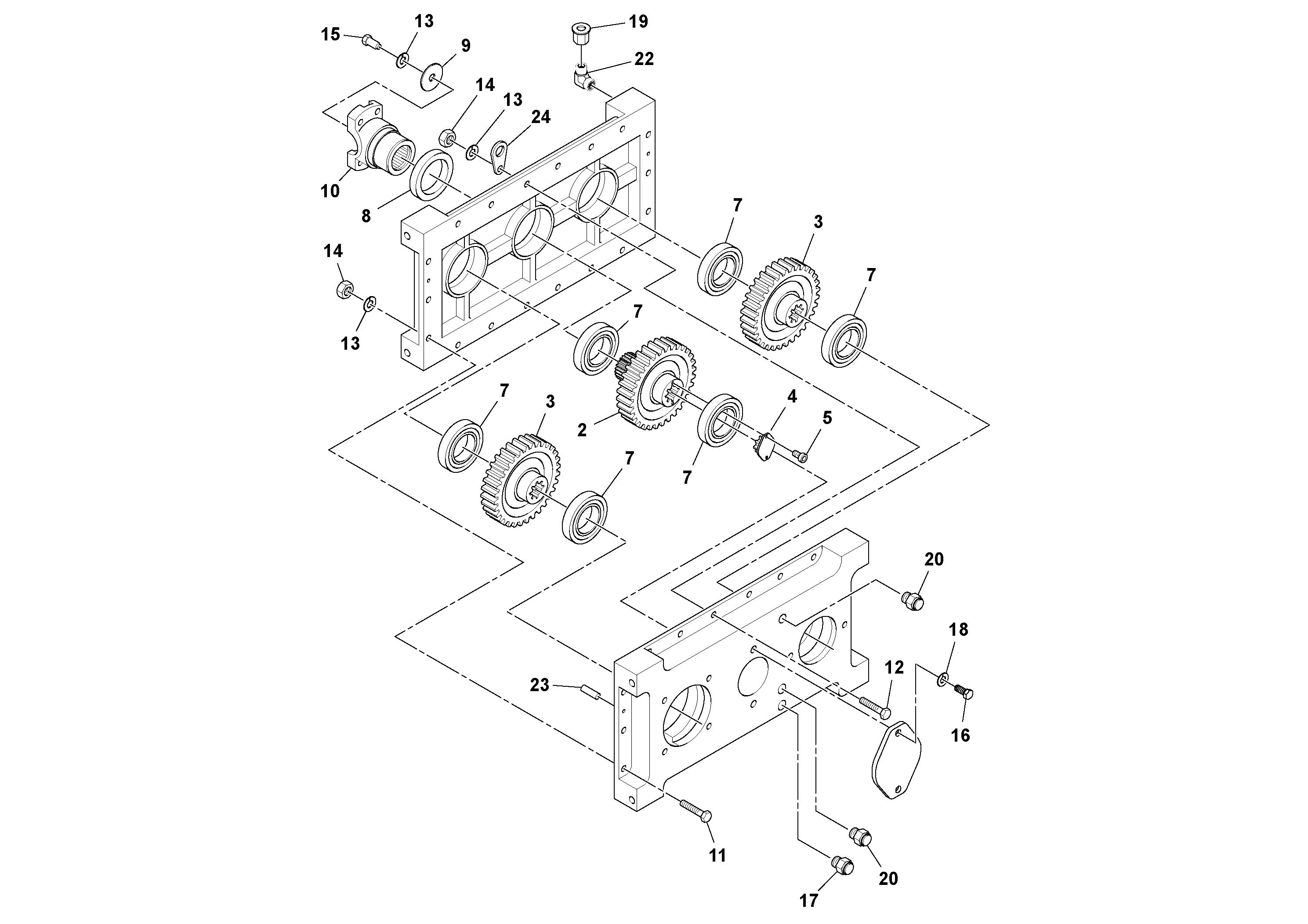 Схема запчастей Volvo PF4410 - 79508 Pump Drive Transmission PF4410 S/N 375009-