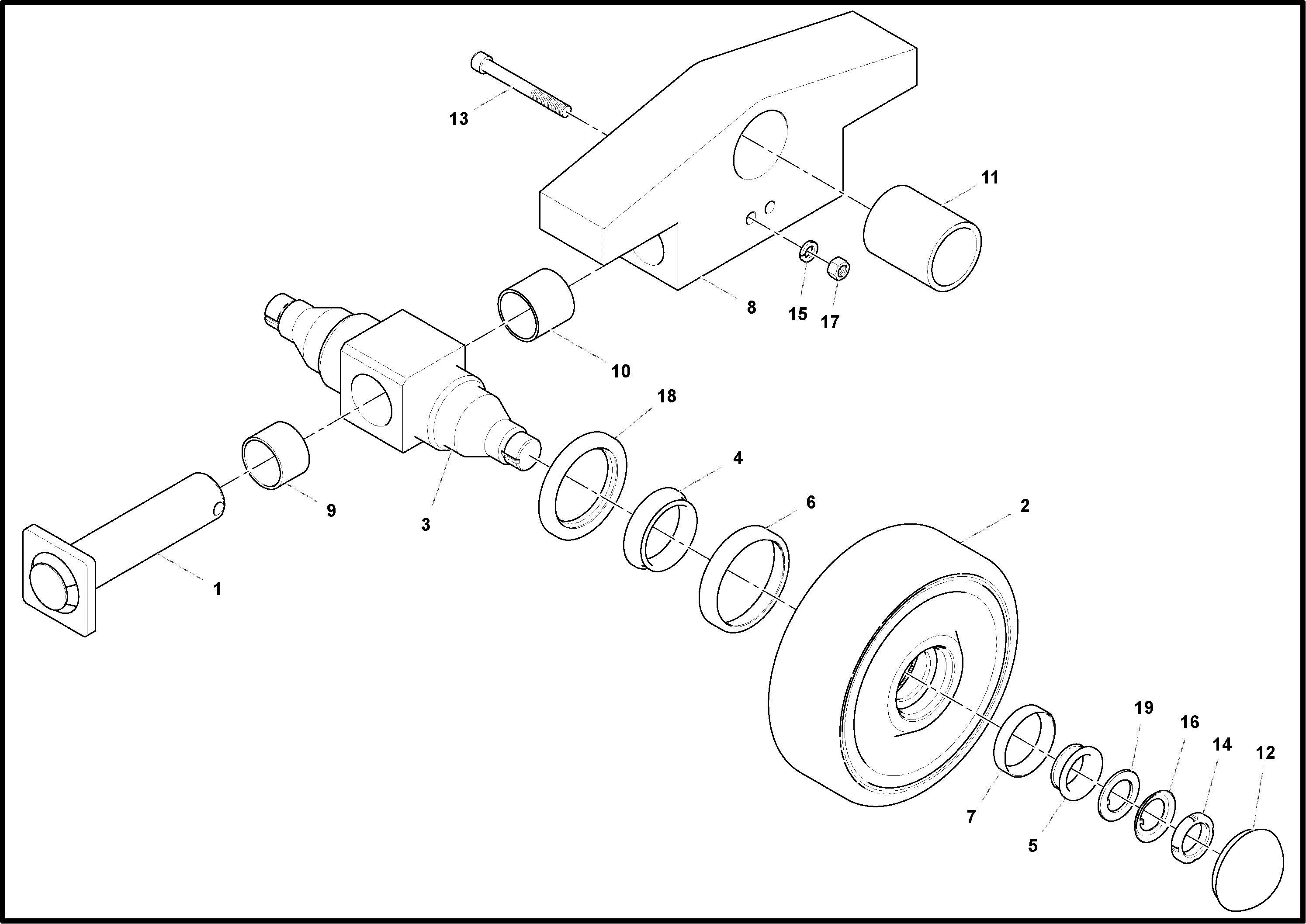 Схема запчастей Volvo PF4410 - 102150 Track Bogie Wheel Assembly PF4410 S/N 375009-
