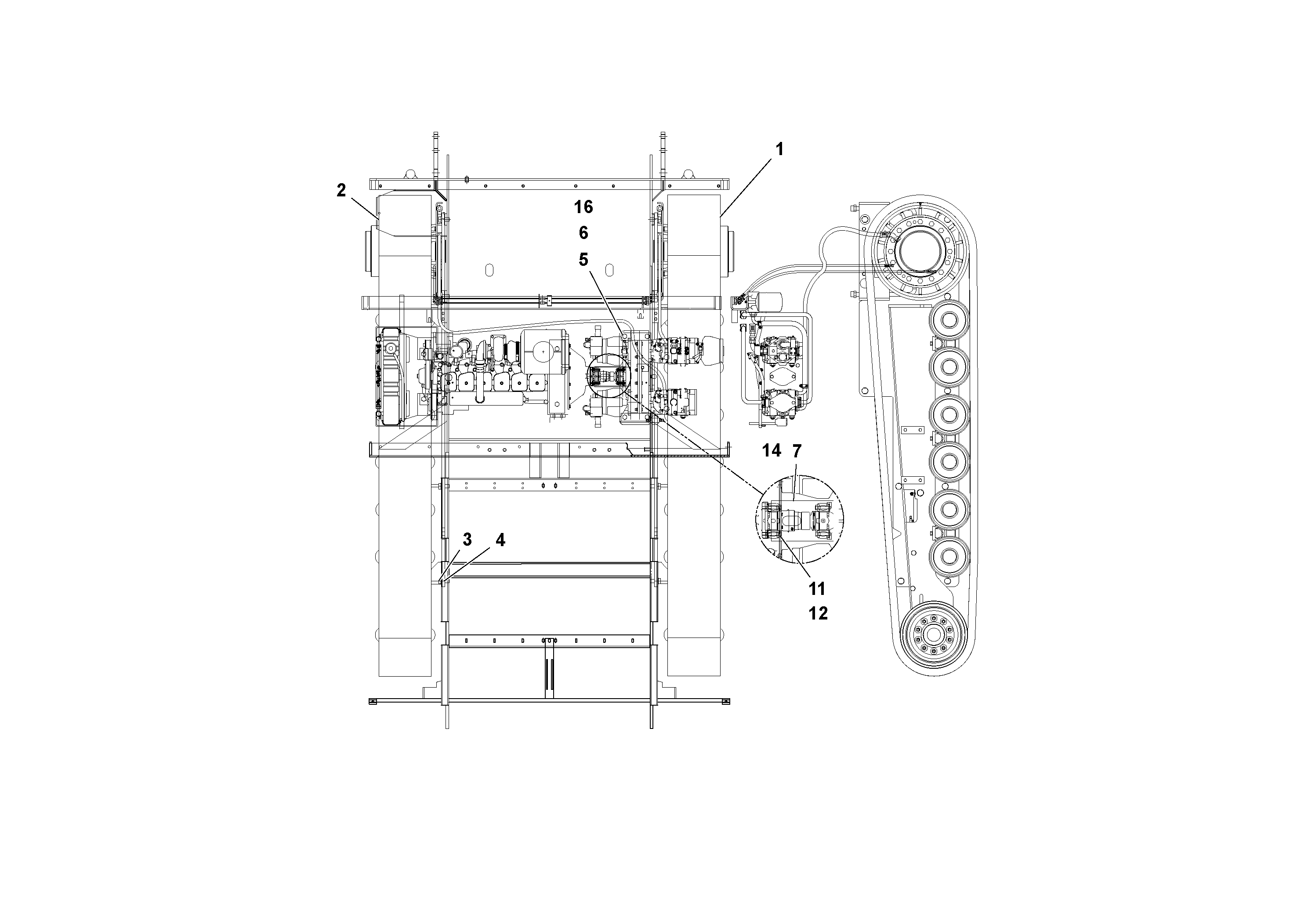 Схема запчастей Volvo PF4410 - 73201 Drivetrain Arrangement PF4410 S/N 375009-