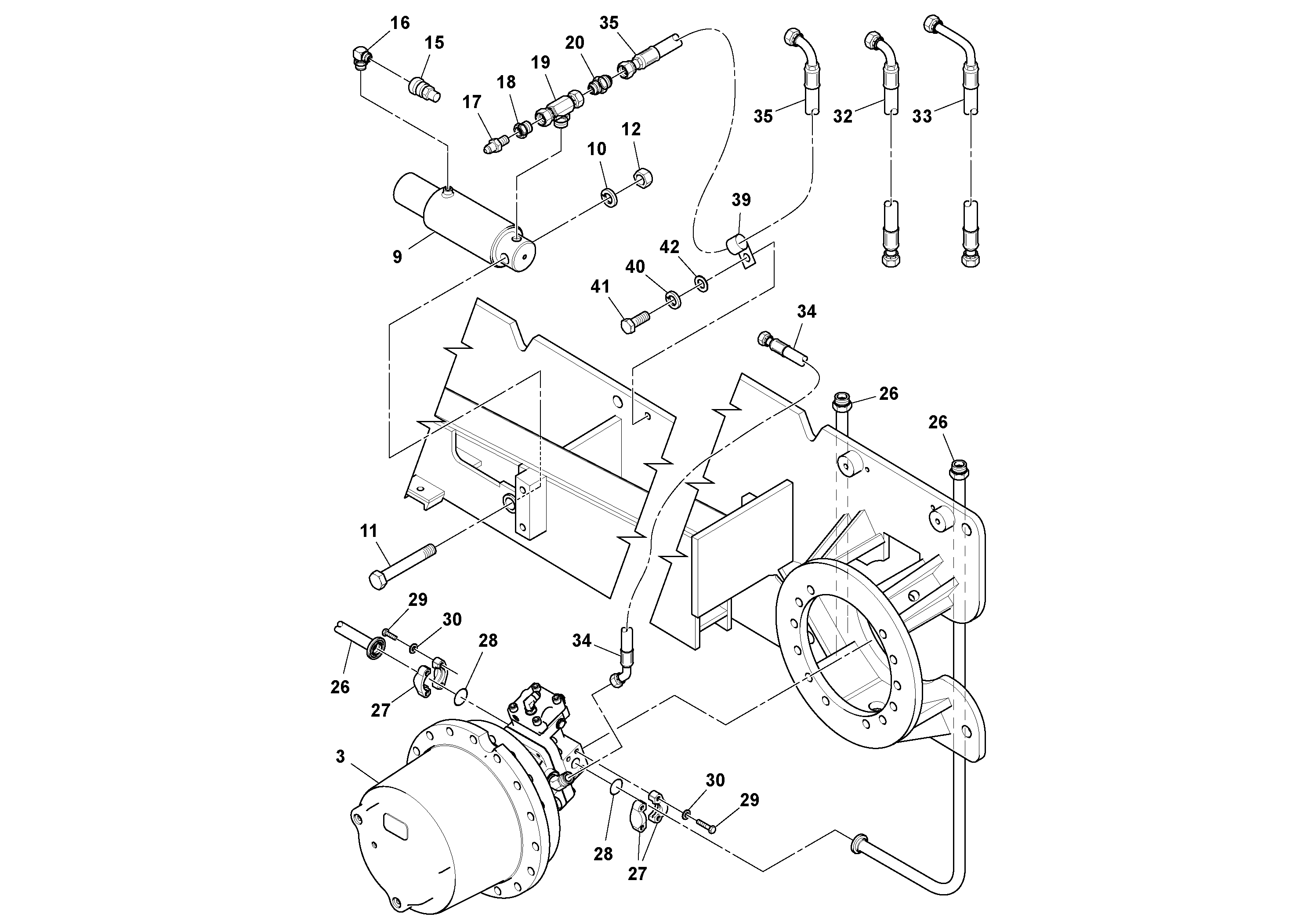 Схема запчастей Volvo PF4410 - 77226 Track Frame Assembly PF4410 S/N 375009-