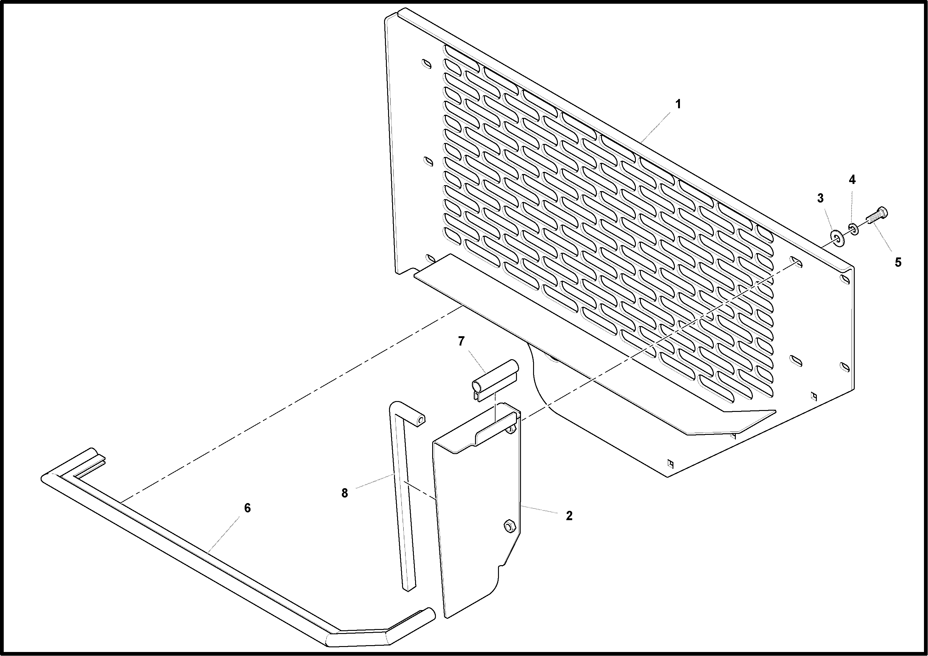 Схема запчастей Volvo PF4410 - 80547 Grill Support Installation PF4410 S/N 375009-