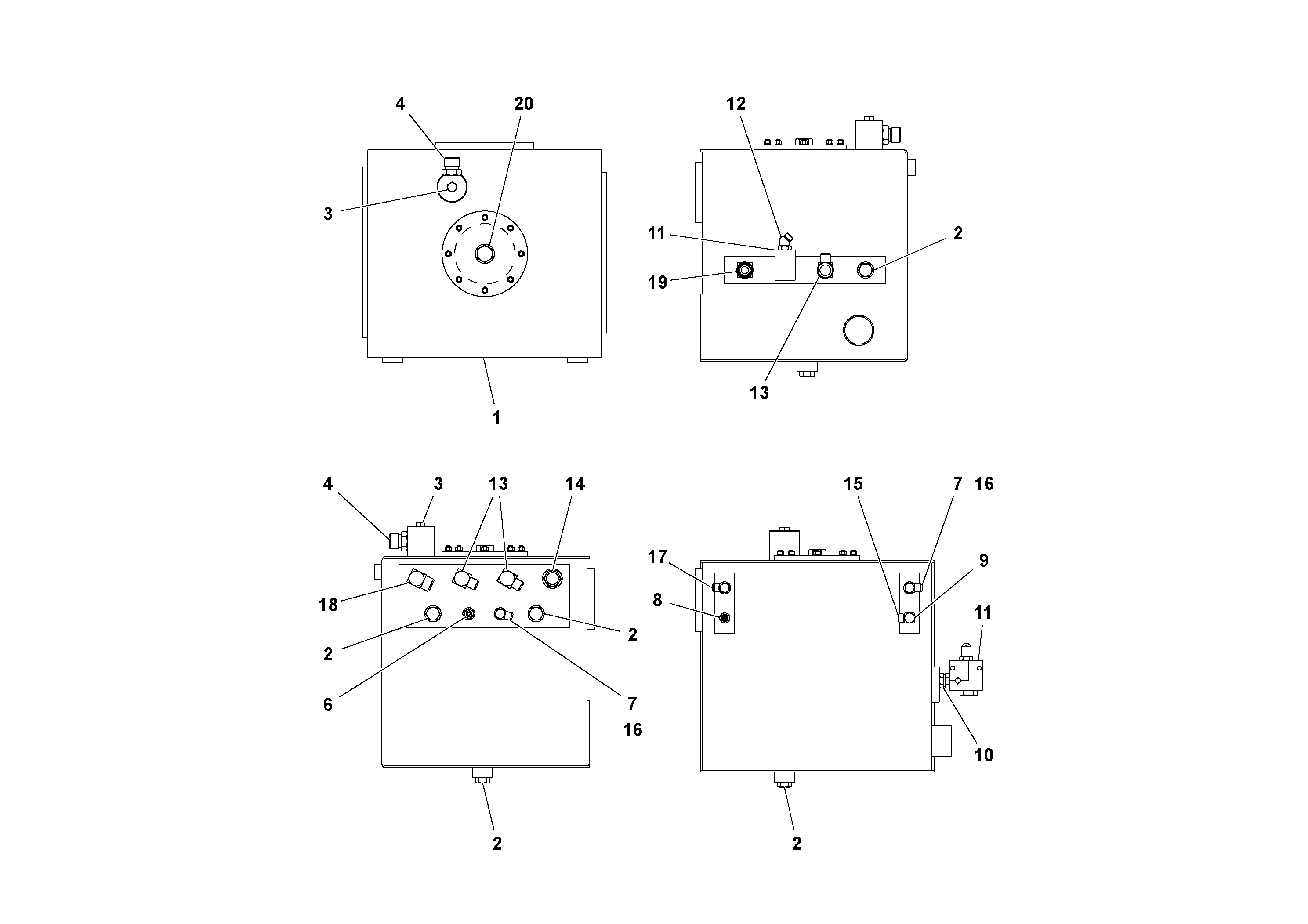 Схема запчастей Volvo PF4410 - 77077 Hydraulic Tank Assembly PF4410 S/N 375009-