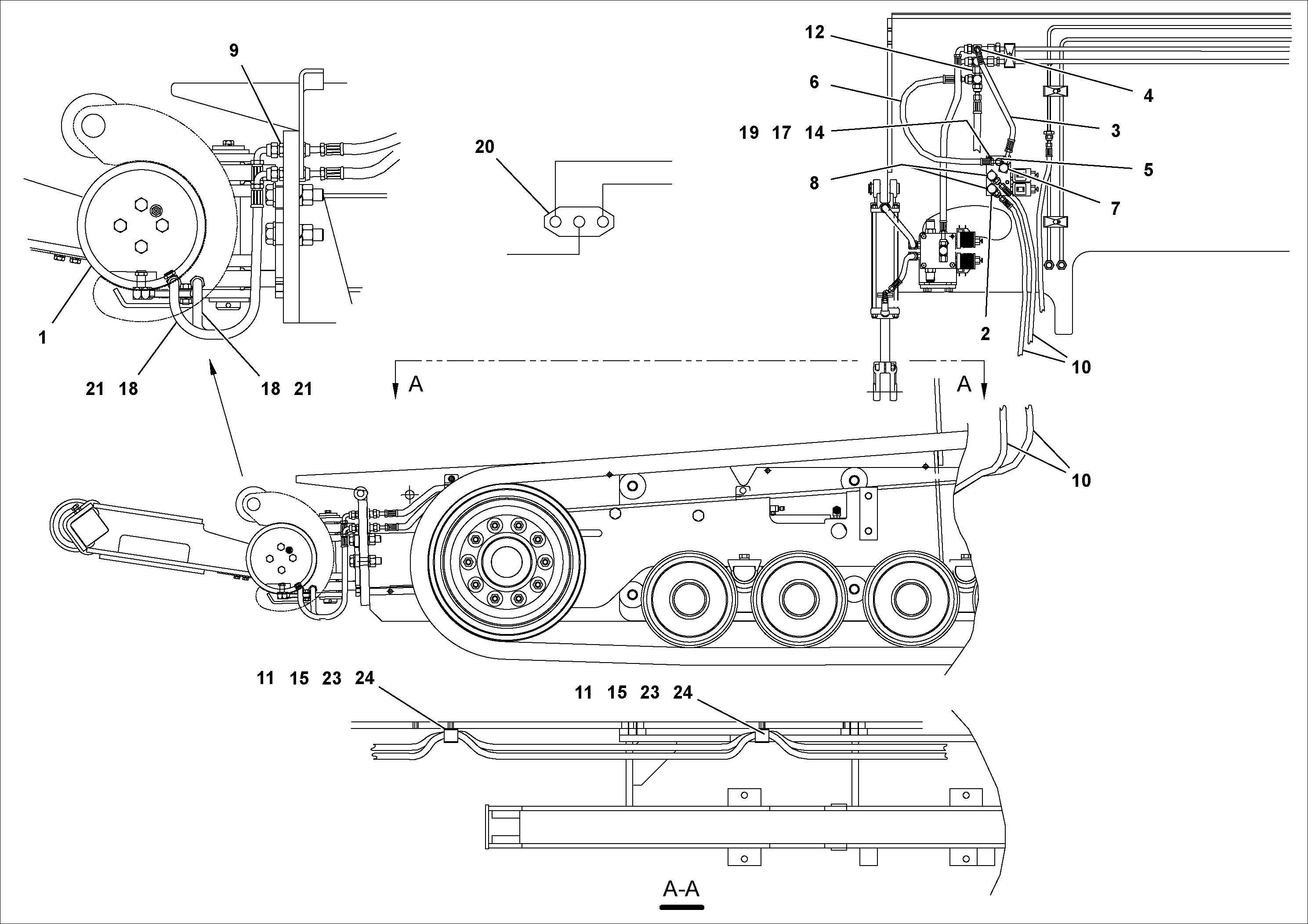 Схема запчастей Volvo PF4410 - 80798 Truck Hitch Option Hydraulic System PF4410 S/N 375009-