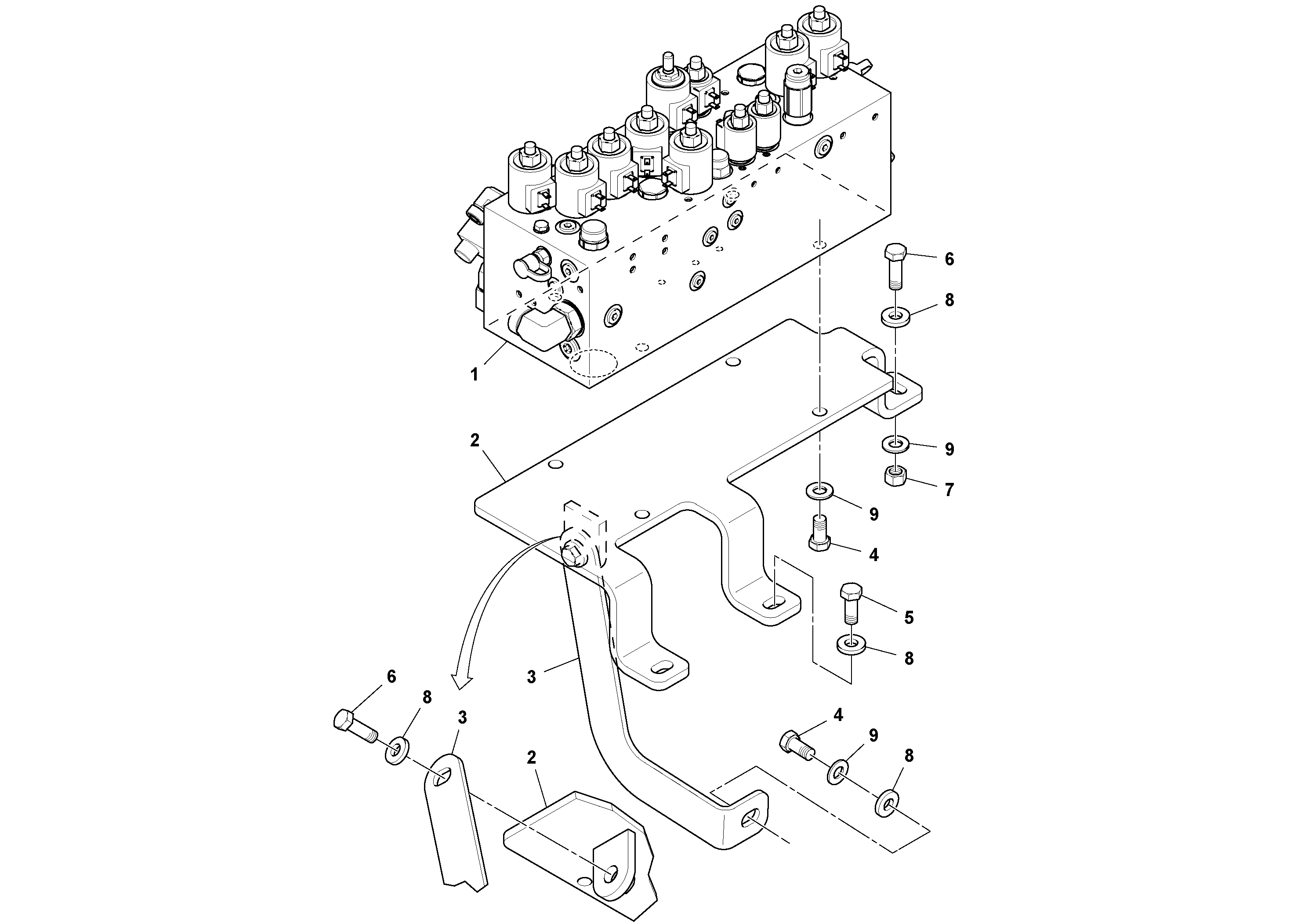Схема запчастей Volvo PF4410 - 76816 Valve Support PF4410 S/N 375009-