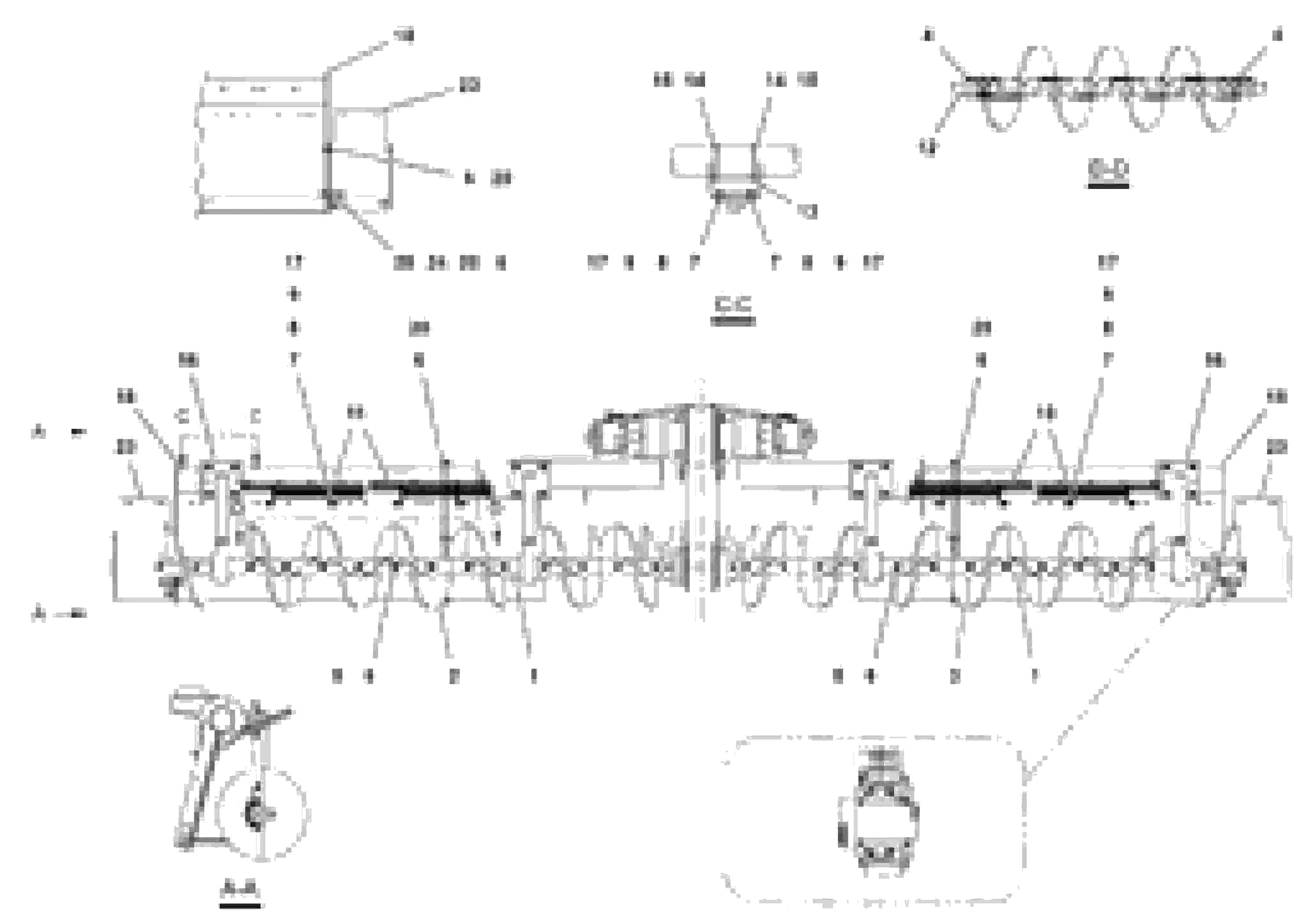Схема запчастей Volvo PF4410 - 105910 Auger and Tunnel/guard Extension Arrangements PF4410 S/N 375009-