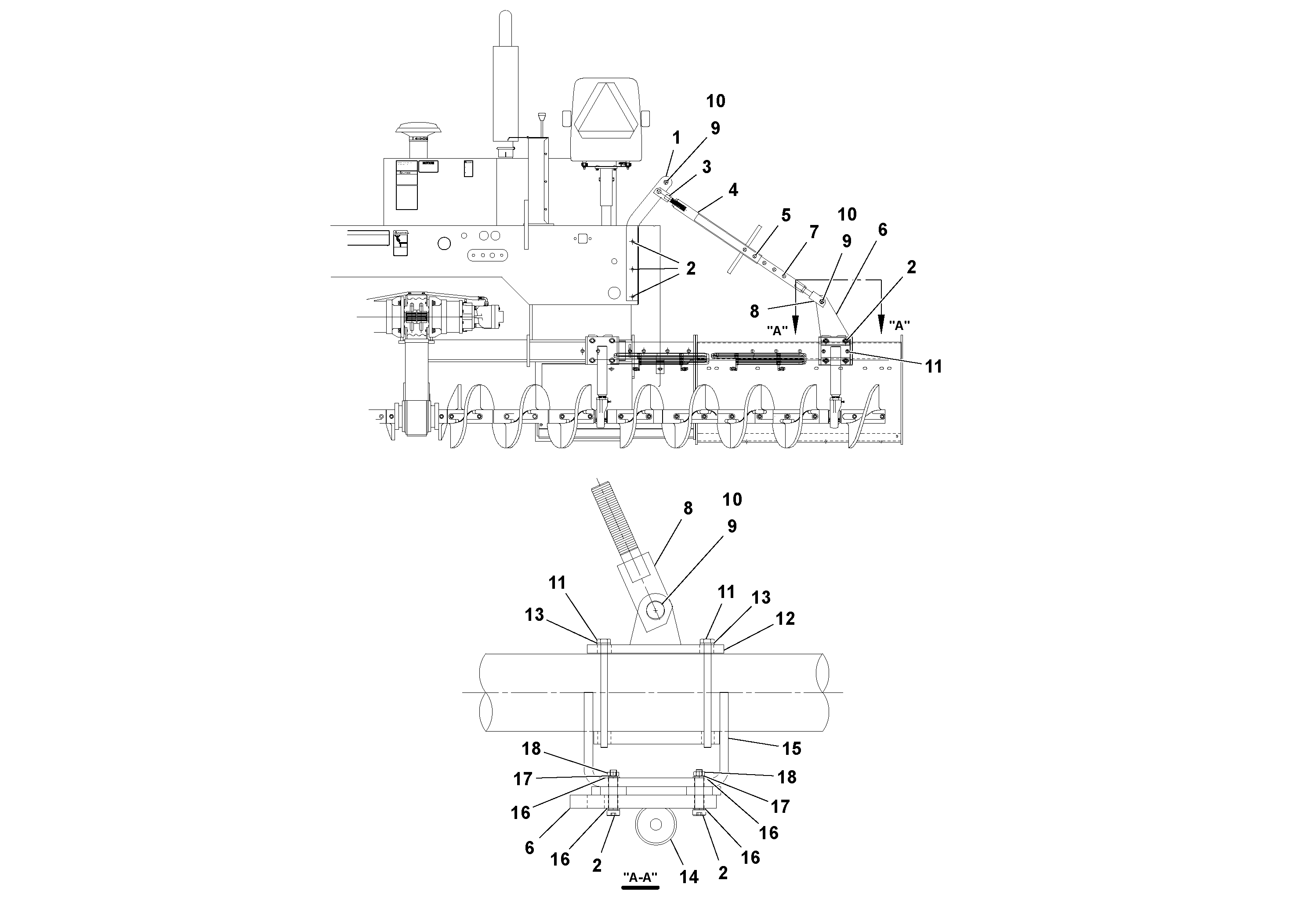 Схема запчастей Volvo PF4410 - 77121 Auger Tunnel Extension Brace Kit PF4410 S/N 375009-