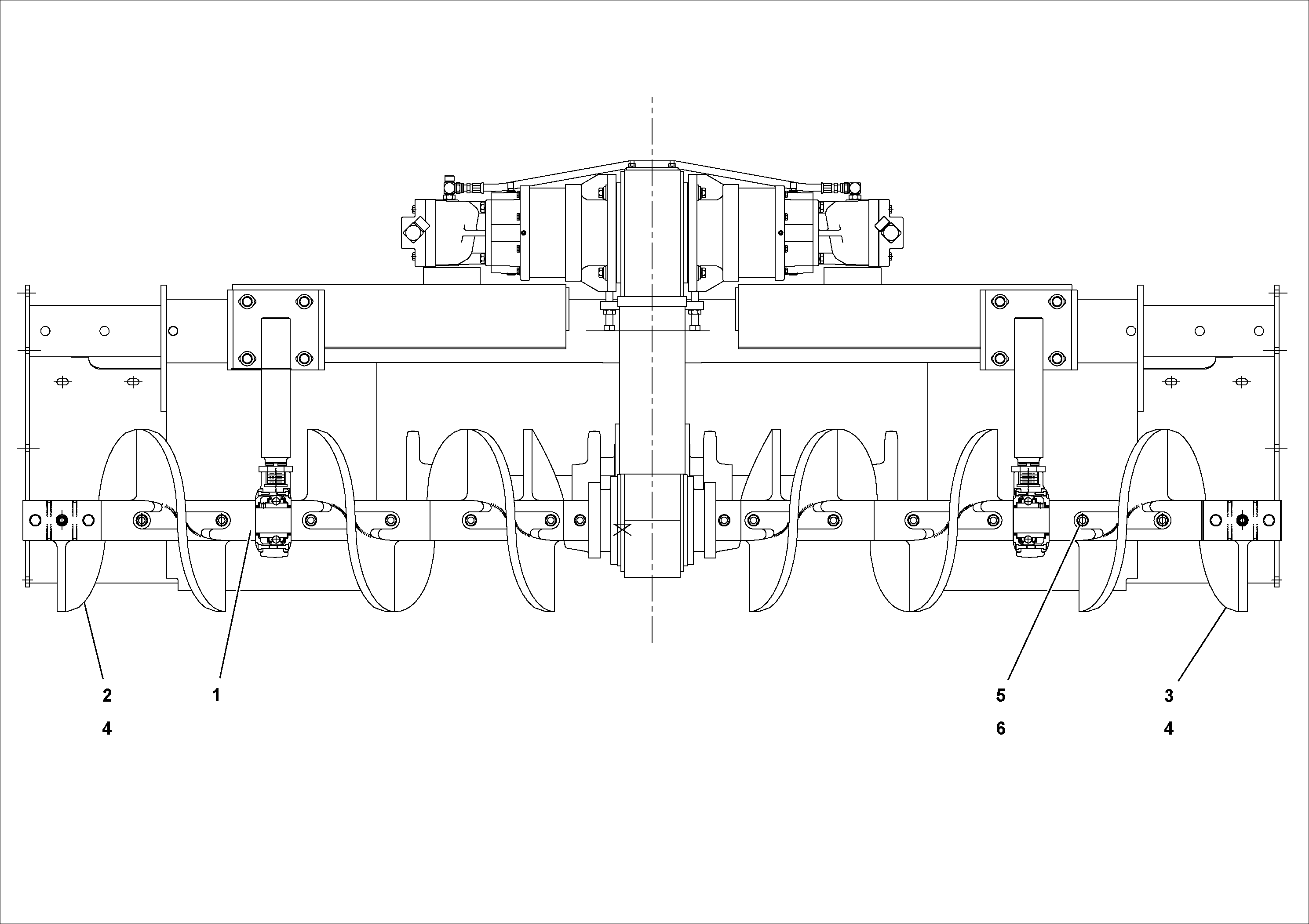 Схема запчастей Volvo PF4410 - 77208 Auger and Tunnel/guard Extension Arrangements PF4410 S/N 375009-