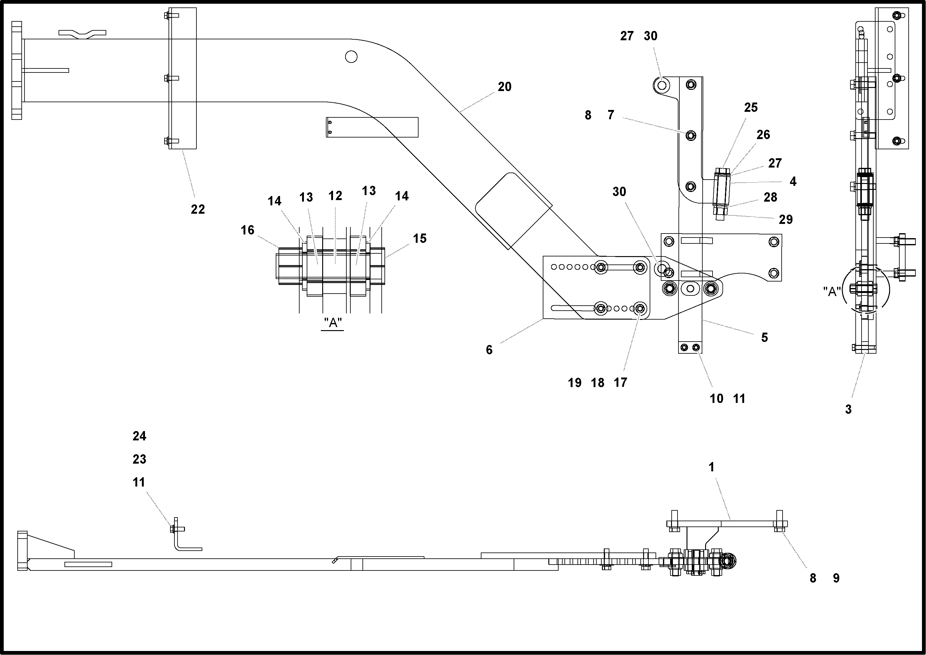 Схема запчастей Volvo PF4410 - 79988 Side Arm Arrangement PF4410 S/N 375009-