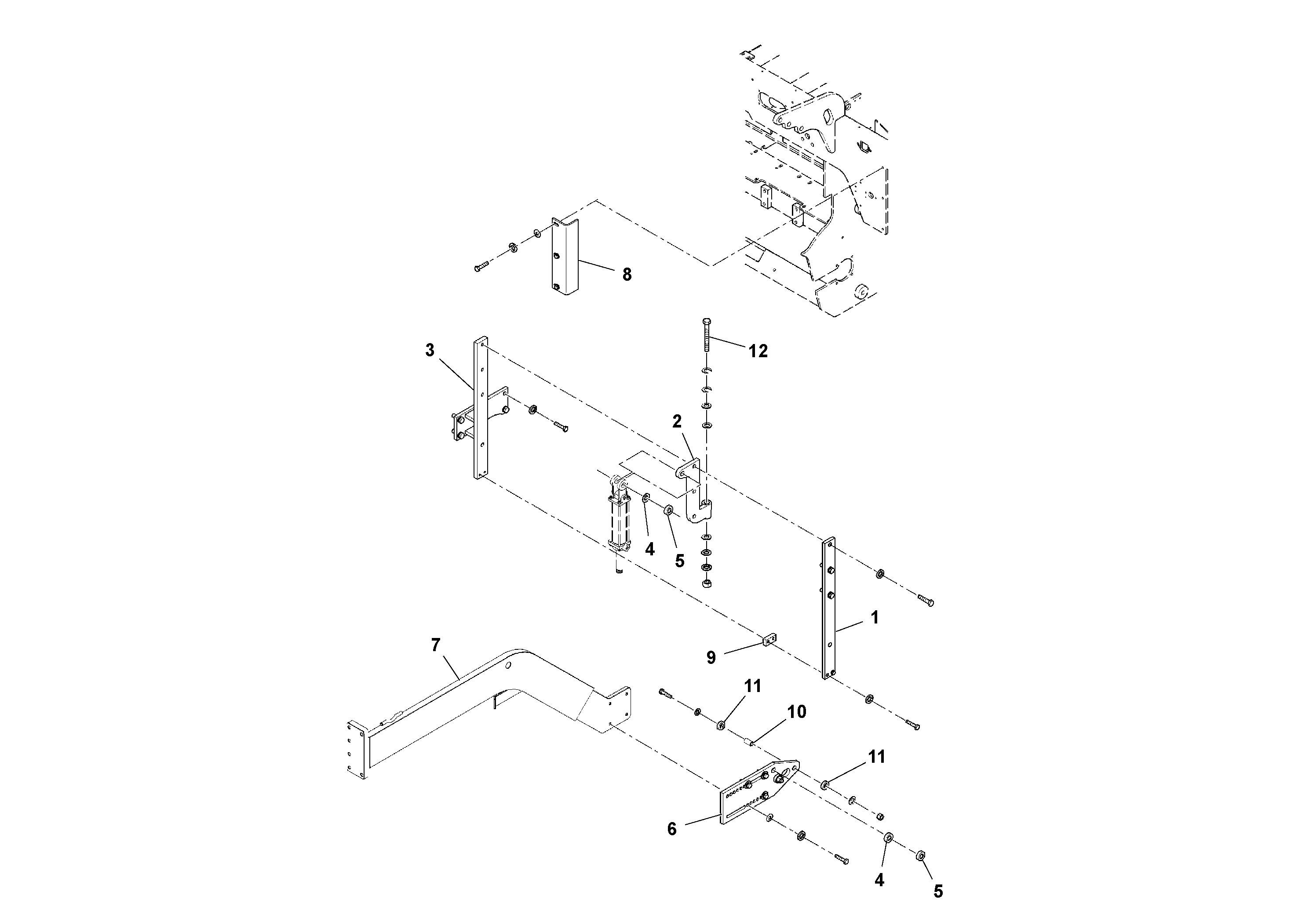 Схема запчастей Volvo PF4410 - 94829 Side Arm Arrangement PF4410 S/N 197449-