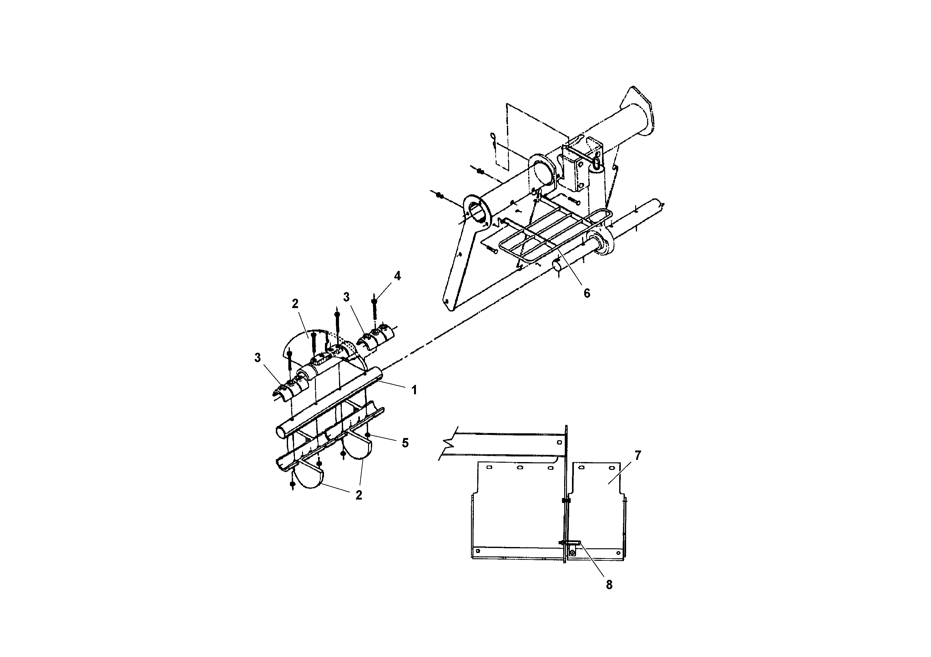 Схема запчастей Volvo PF4410 - 96636 Auger and Tunnel/guard Extension Arrangements PF4410 S/N 197449-