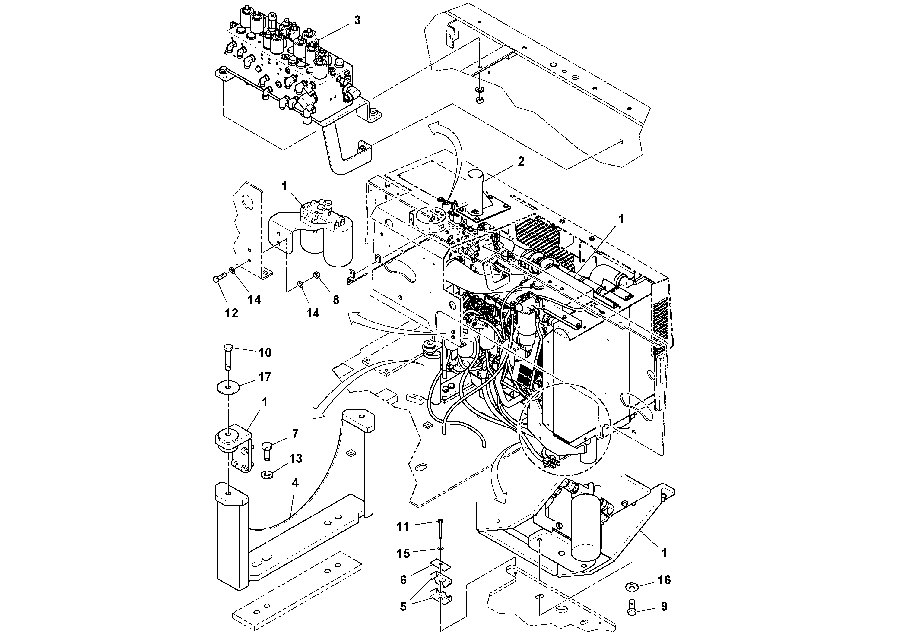 Схема запчастей Volvo PF4410 - 85983 Engine Installation PF4410 S/N 375009-