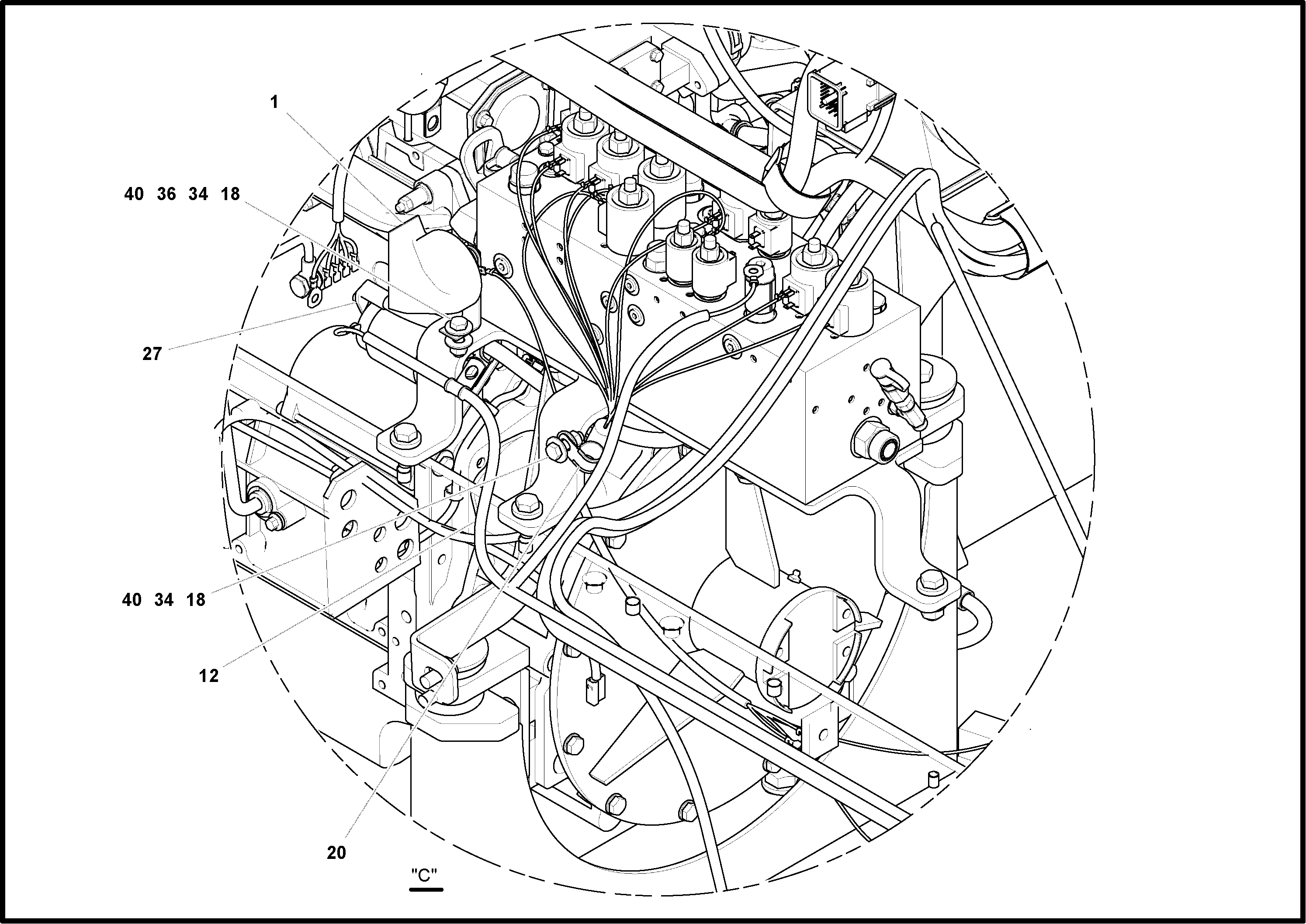 Схема запчастей Volvo PF4410 - 79482 Electrical Installation PF4410 S/N 375009-