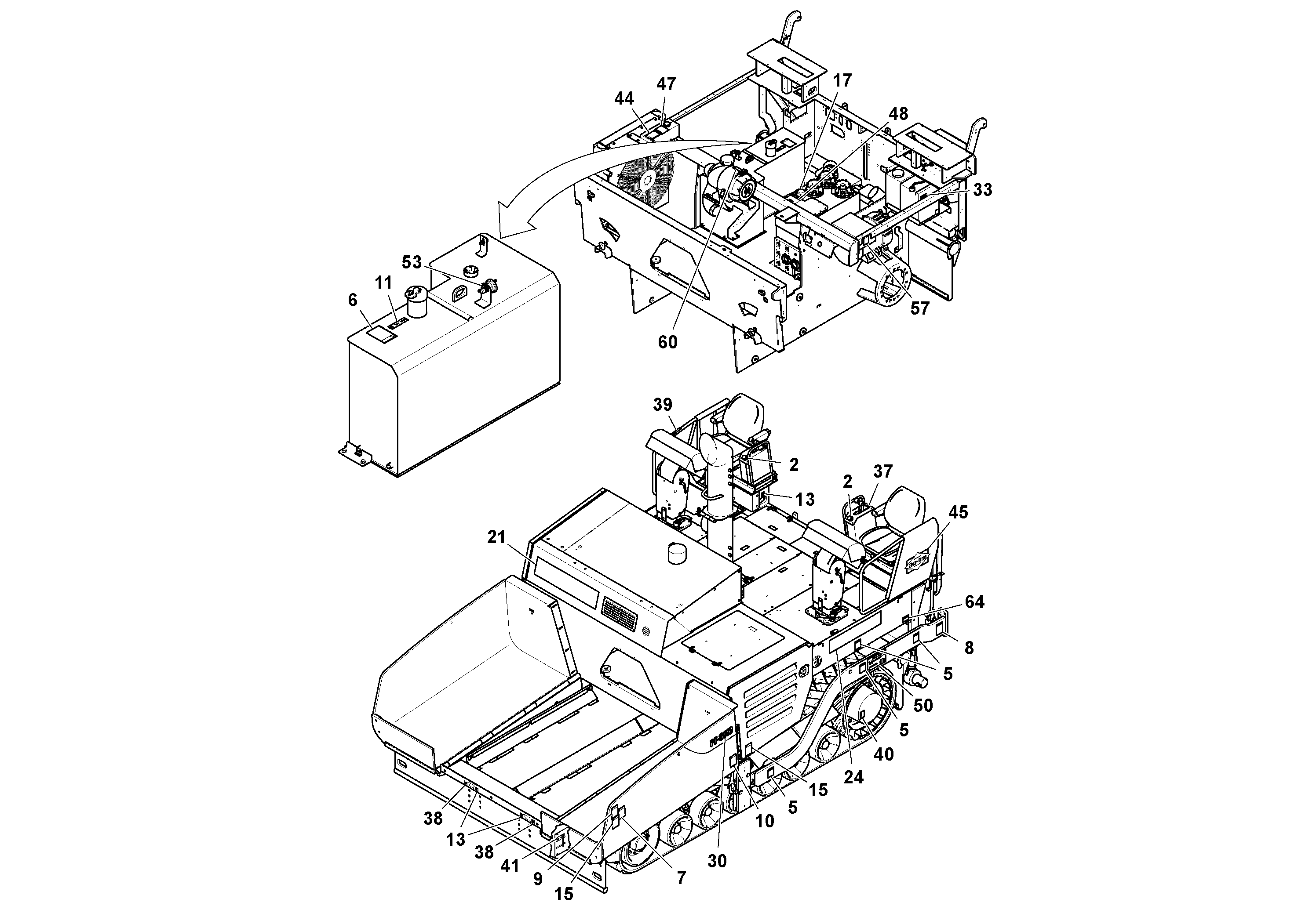 Схема запчастей Volvo PF6110 - 29605 Decal Installation PF6110 S/N 197474 -