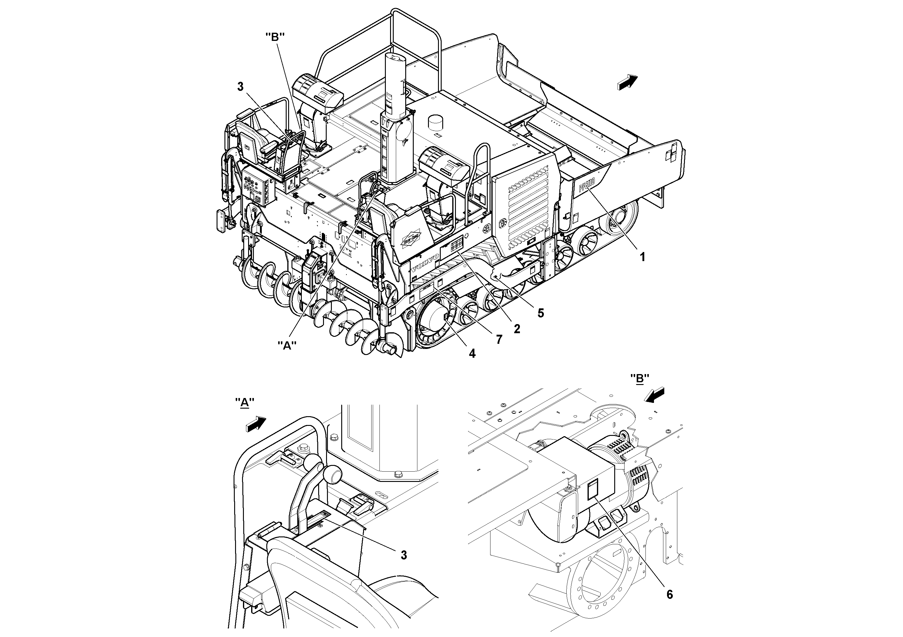 Схема запчастей Volvo PF6110 - 45996 Decal Installation PF6110 S/N 197474 -