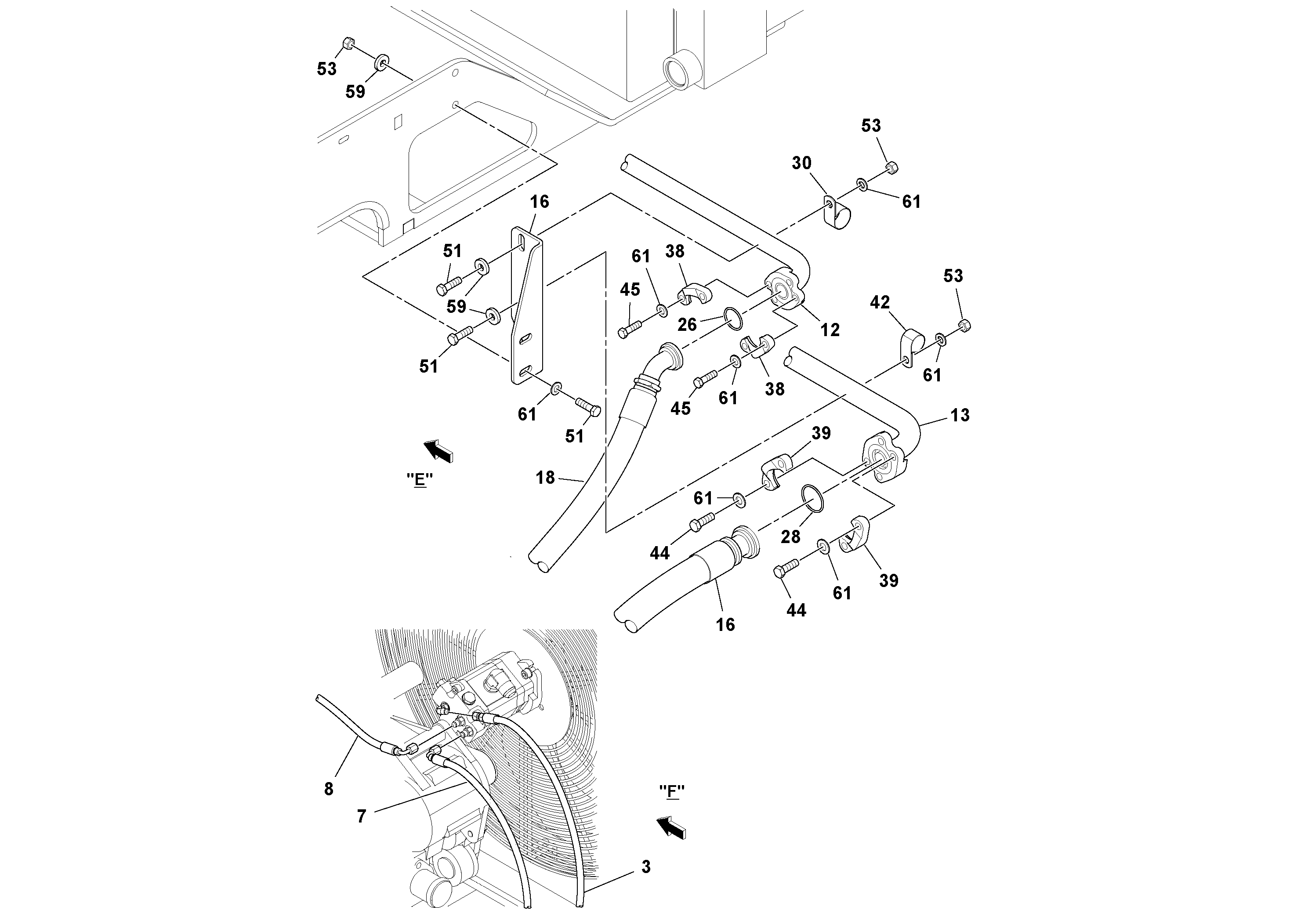 Схема запчастей Volvo PF6110 - 106635 Hydraulic Cooler Installation PF6110 S/N 197474 -