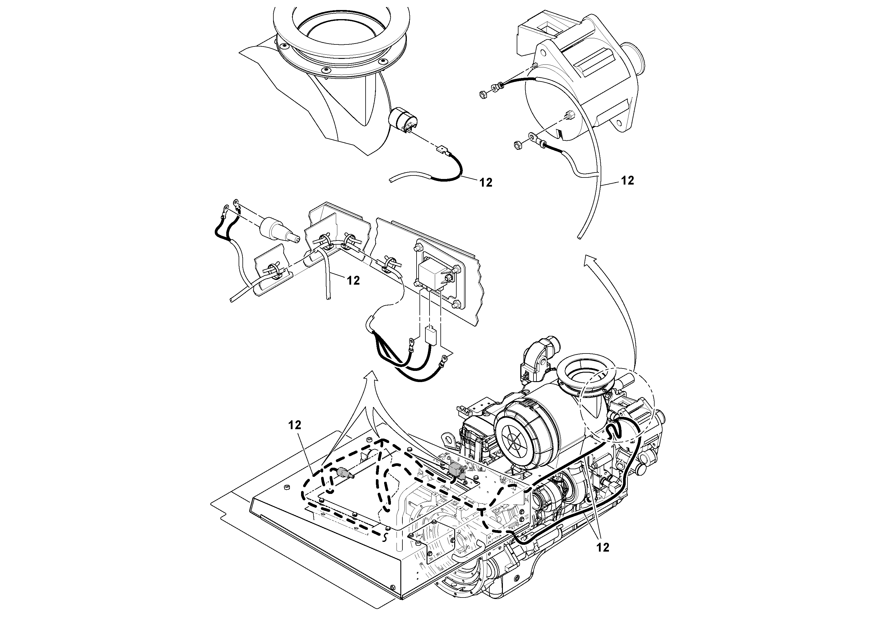Схема запчастей Volvo PF6110 - 32441 Auxiliary Hydraulic Cooler Installation PF6110 S/N 197474 -