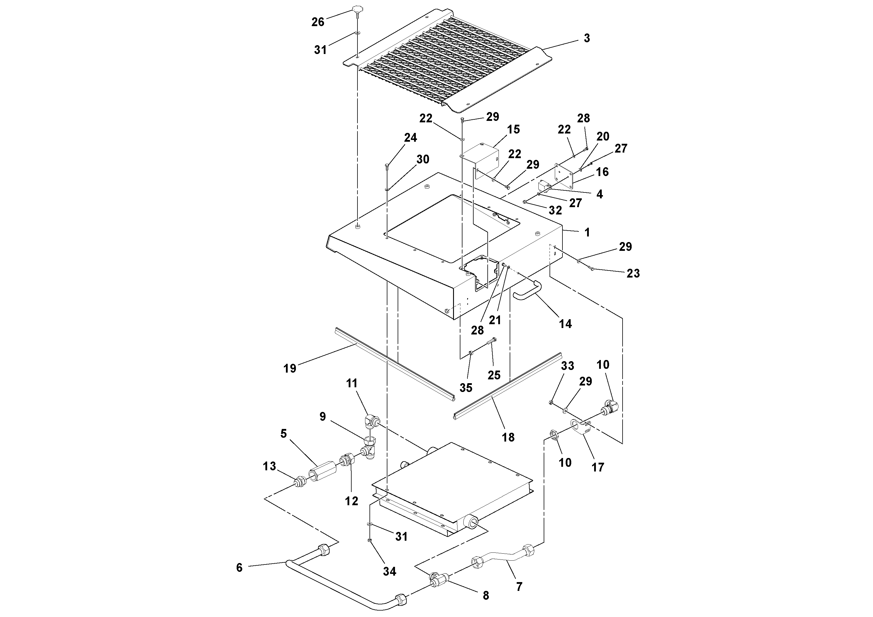 Схема запчастей Volvo PF6110 - 58463 Auxiliary Hydraulic Cooler Assembly PF6110 S/N 197474 -