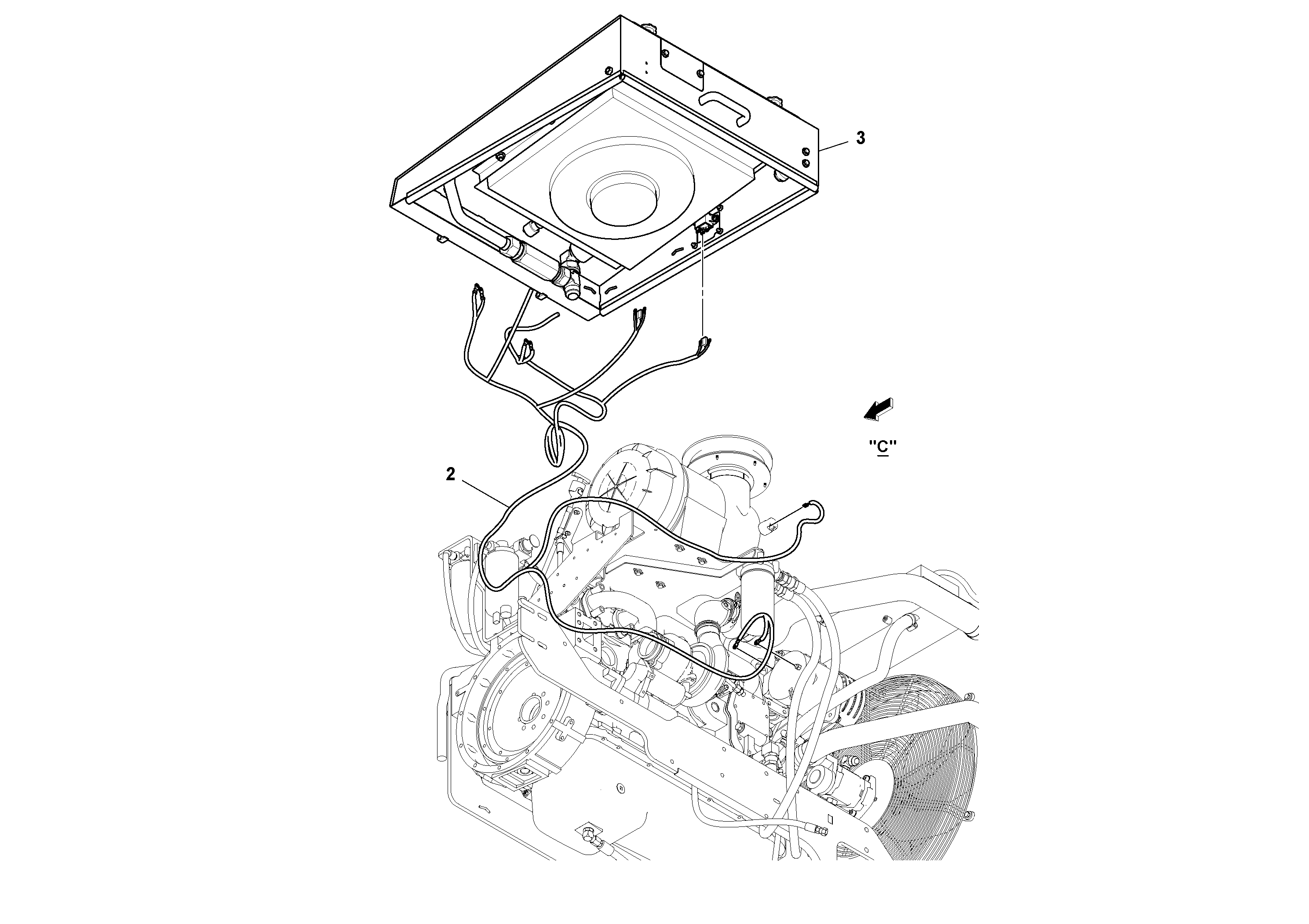 Схема запчастей Volvo PF6110 - 73999 Auxiliary Hydraulic Cooler Installation PF6110 S/N 197474 -