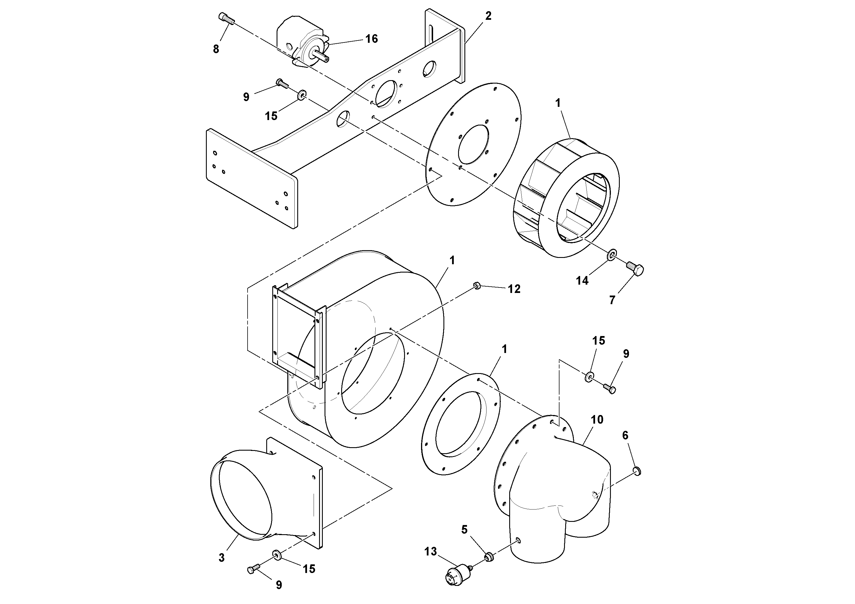 Схема запчастей Volvo PF6110 - 51152 Fan Housing Assembly PF6110 S/N 197474 -