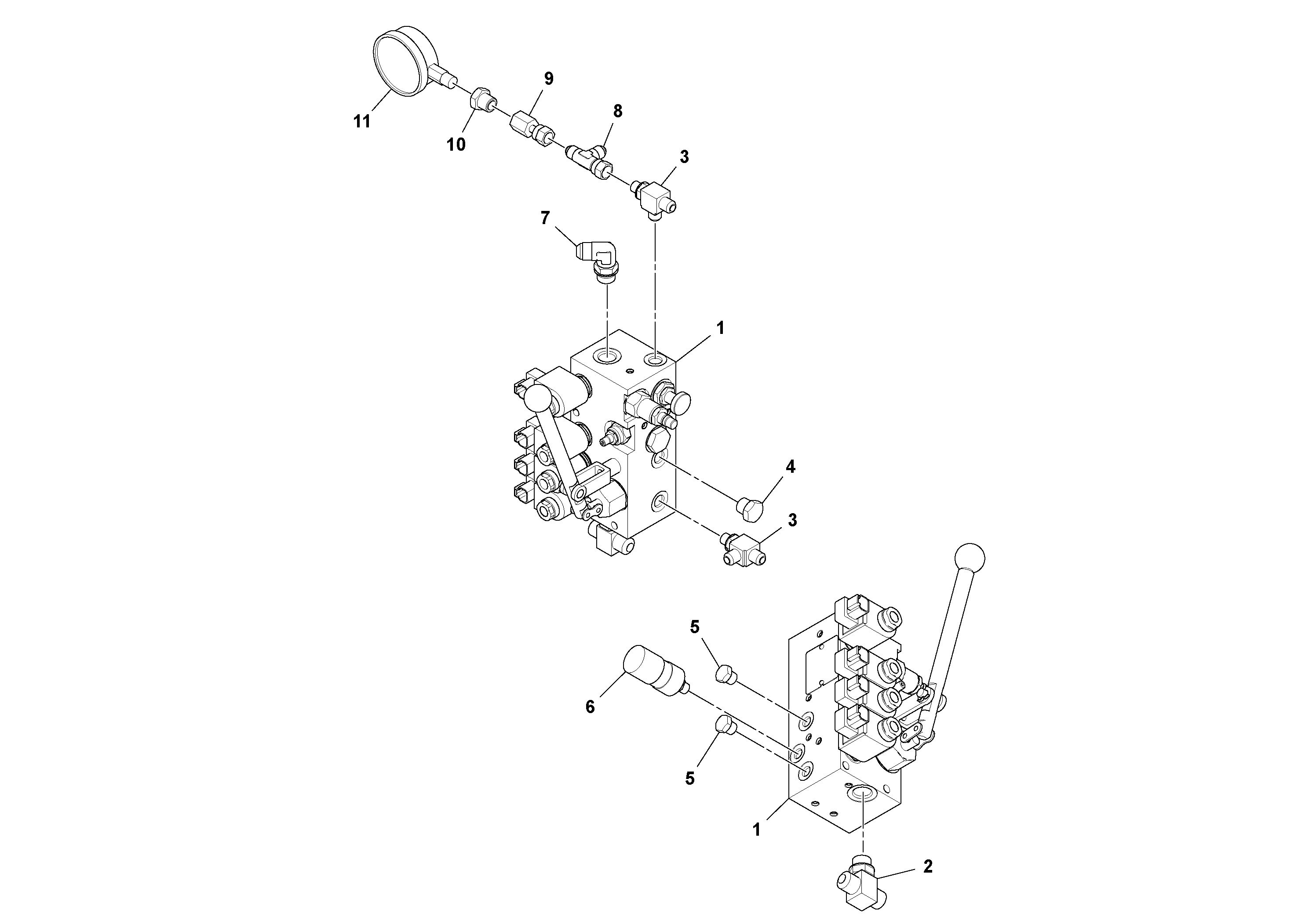 Схема запчастей Volvo PF6110 - 46695 Brake/shift Valve Assembly PF6110 S/N 197474 -