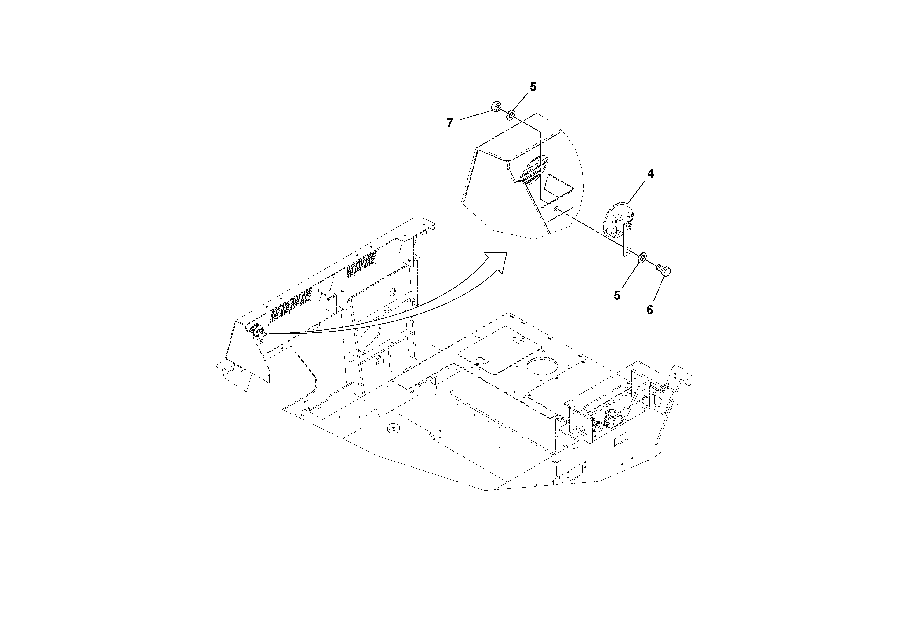 Схема запчастей Volvo PF6110 - 6780 Horn Installation PF6110 S/N 197474 -