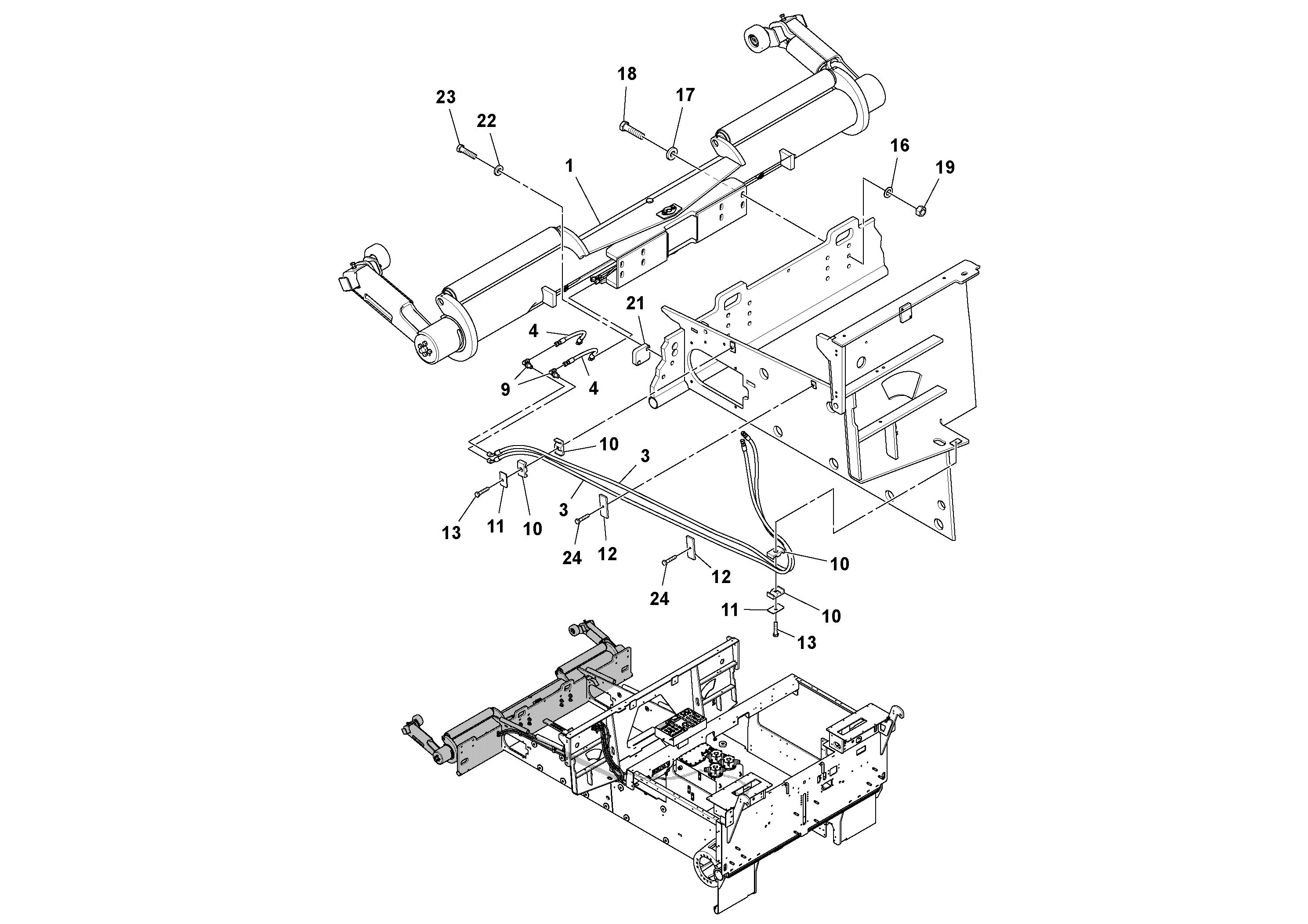 Схема запчастей Volvo PF6110 - 80181 Truck Hitch Installation PF6110 S/N 197474 -