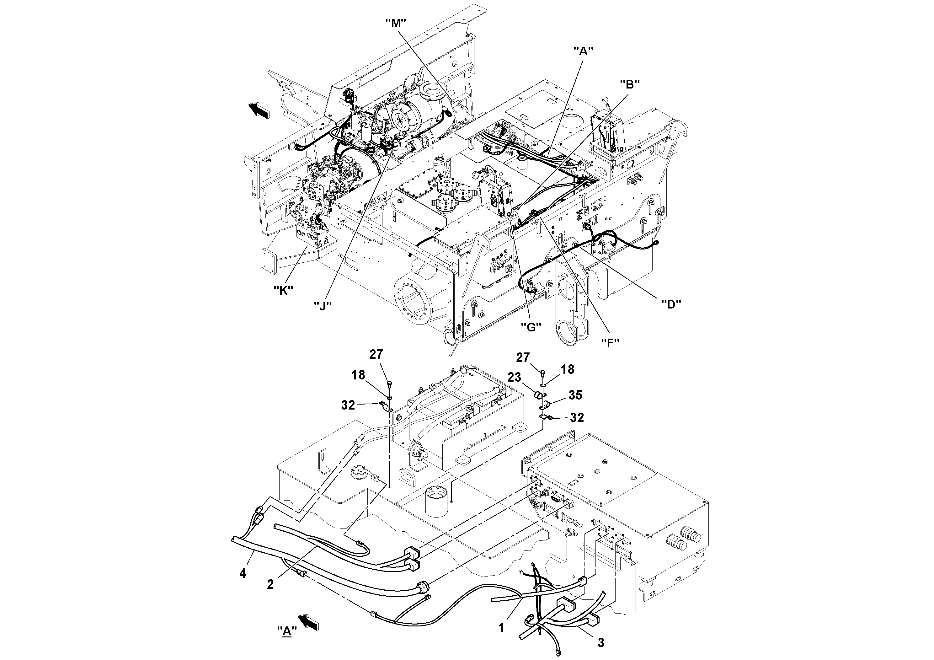 Схема запчастей Volvo PF6110 - 50773 Harness Installation PF6110 S/N 197474 -
