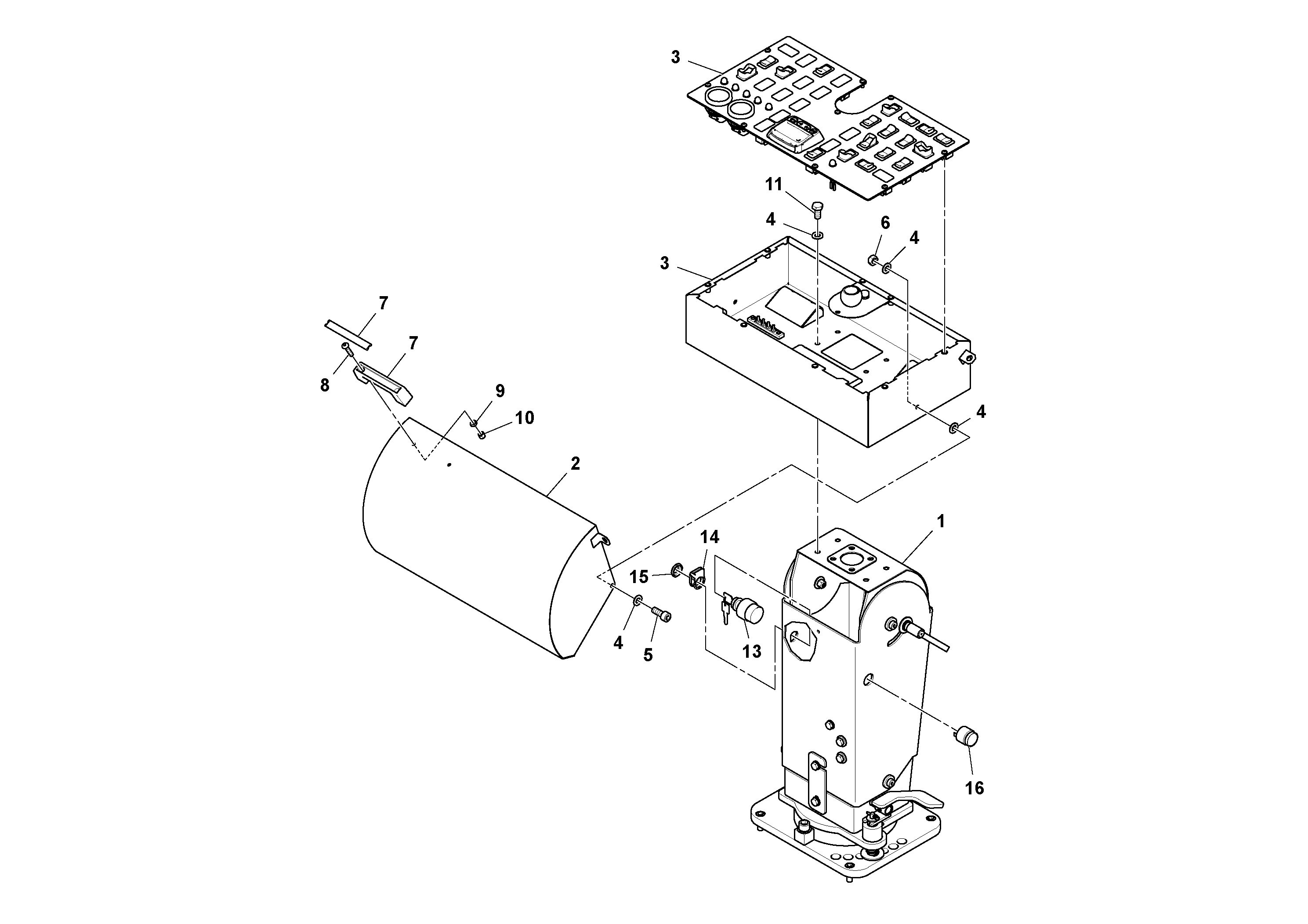 Схема запчастей Volvo PF6110 - 74659 Track Console Installation PF6110 S/N 197474 -