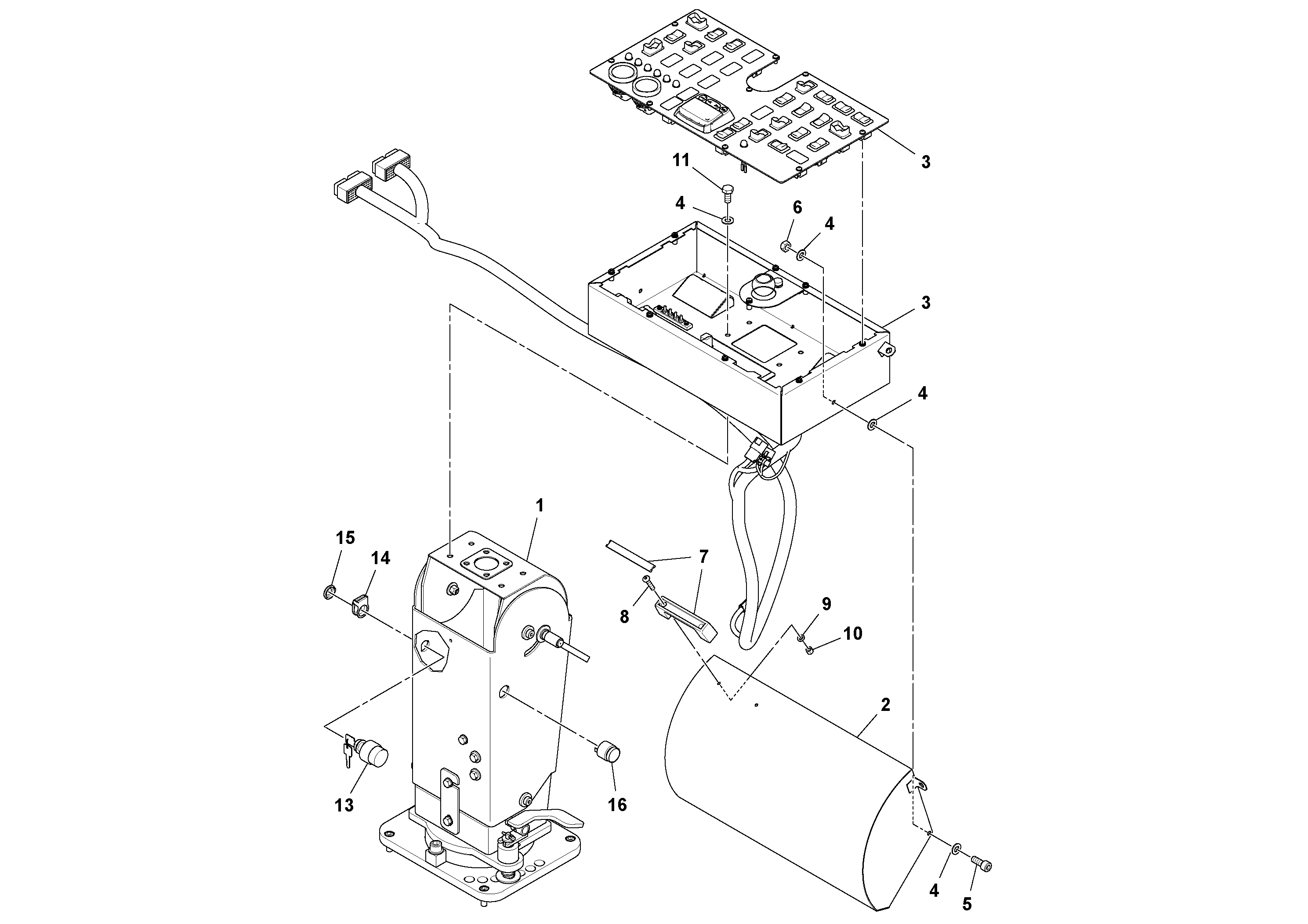 Схема запчастей Volvo PF6110 - 80611 Track Console Installation PF6110 S/N 197474 -