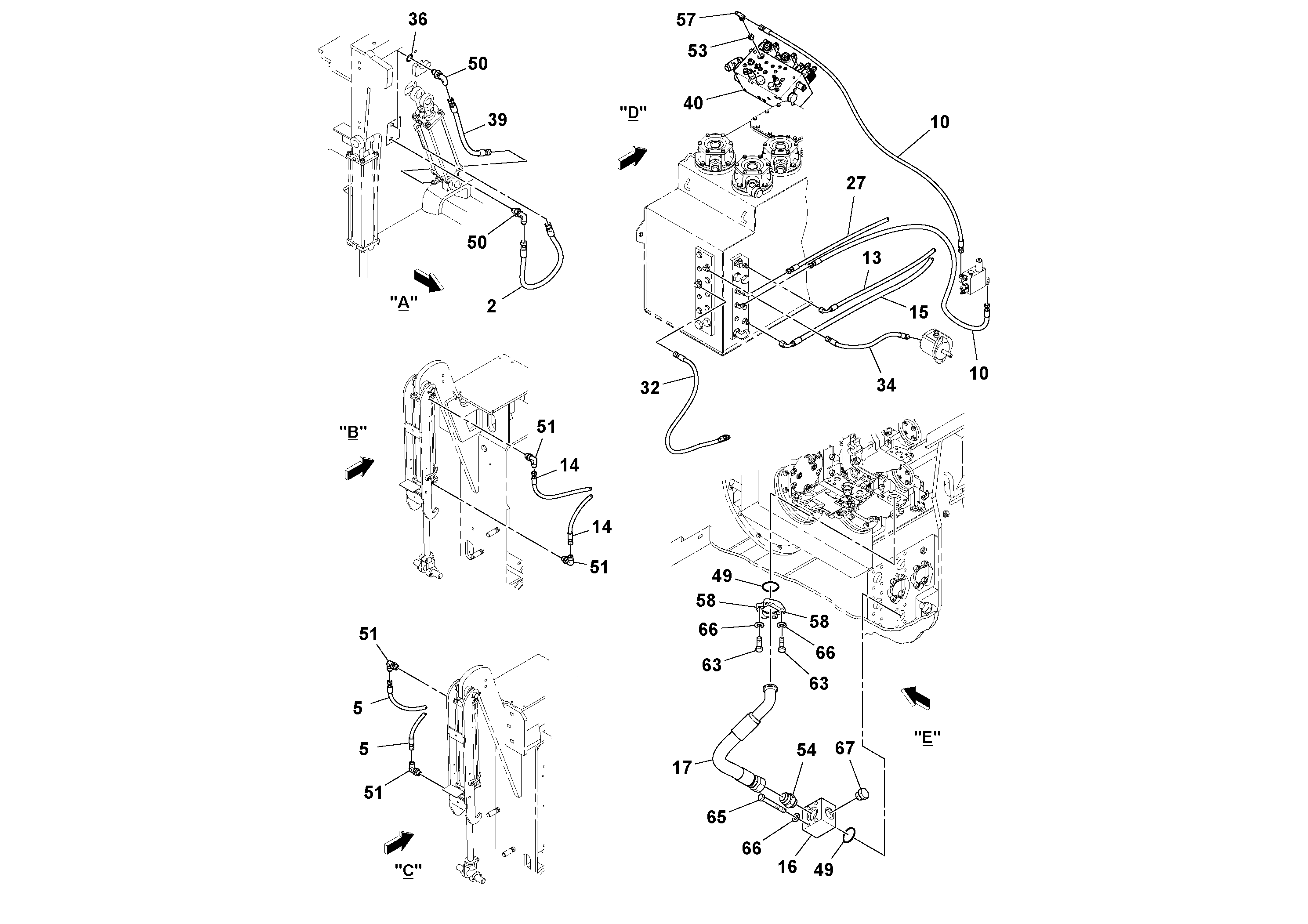 Схема запчастей Volvo PF6110 - 19782 General Purpose Hydraulic System PF6110 S/N 197474 -