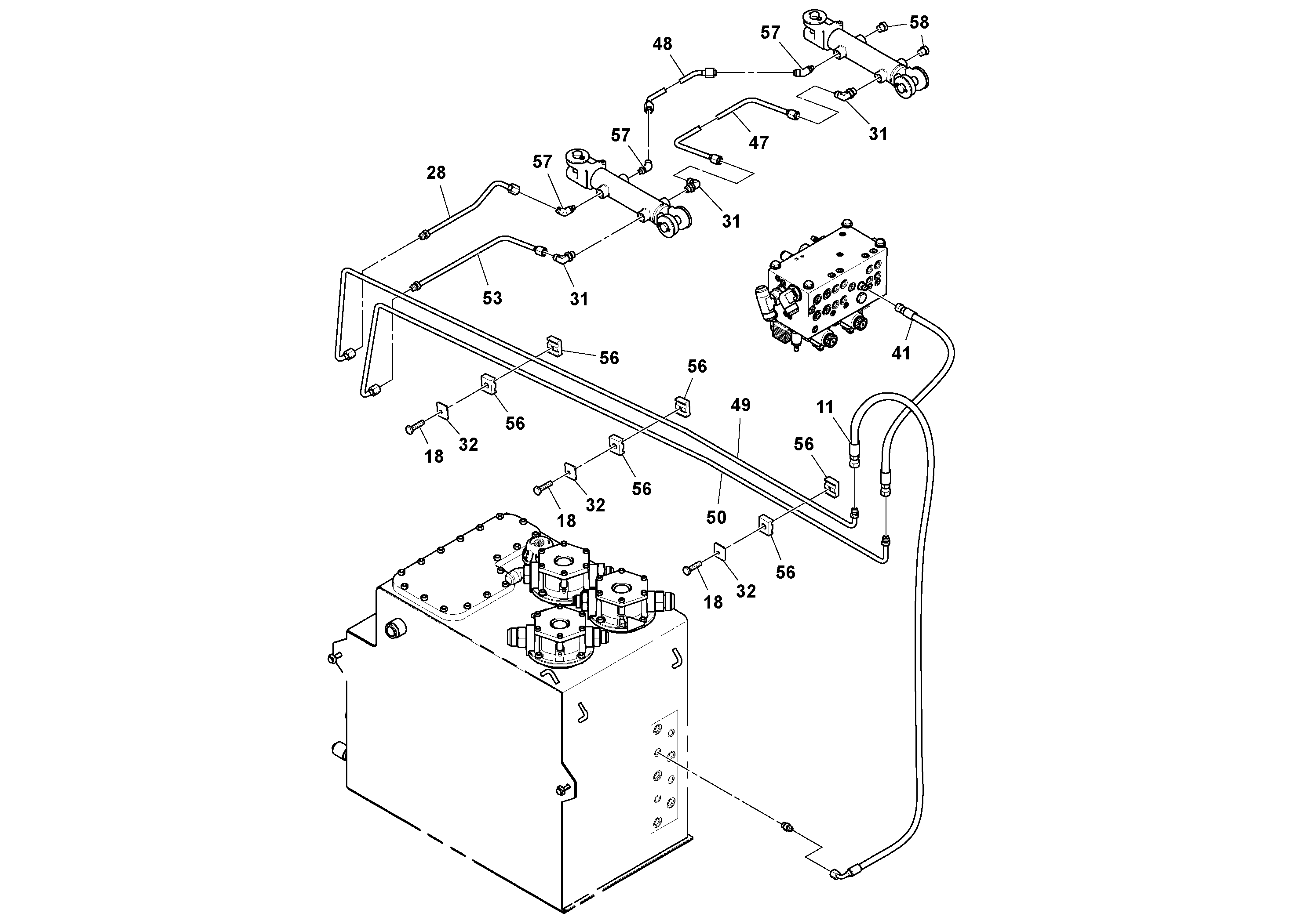 Схема запчастей Volvo PF6110 - 43523 Hydraulic Gear Pump Installation PF6110 S/N 197474 -