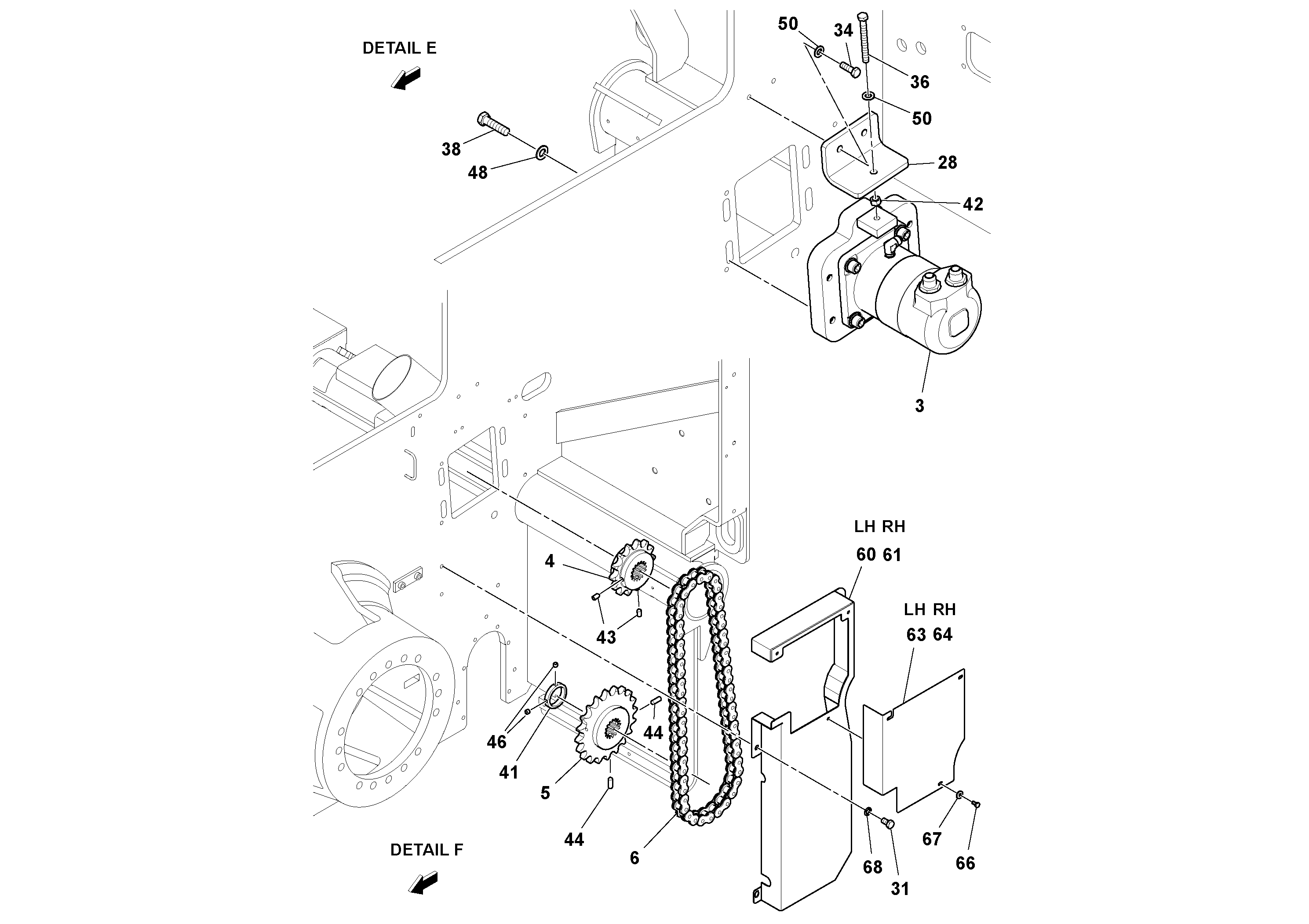Схема запчастей Volvo PF6110 - 51430 Conveyor Installation PF6110 S/N 197474 -