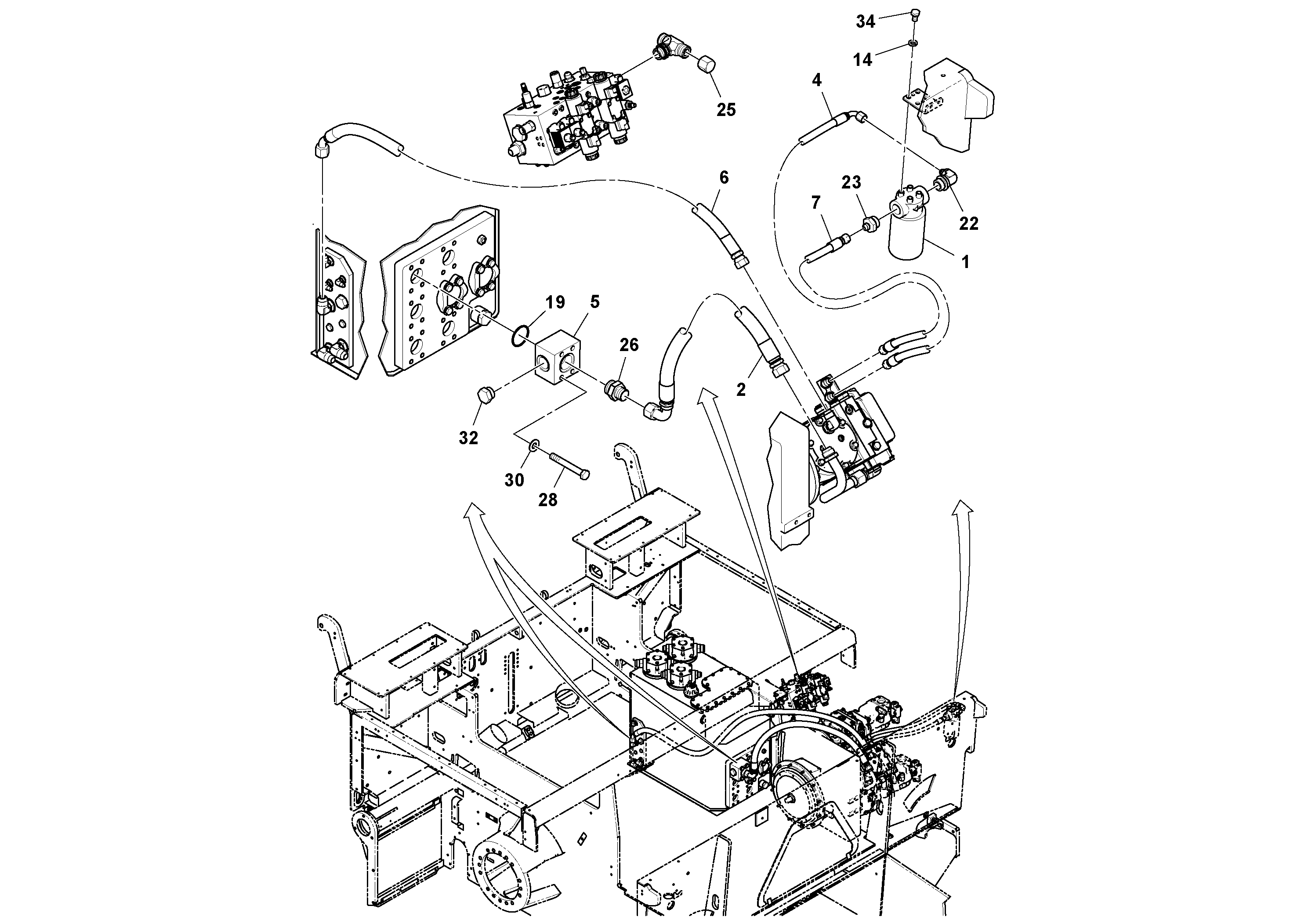 Схема запчастей Volvo PF6110 - 53603 Hydraulic Generator Installation PF6110 S/N 197474 -