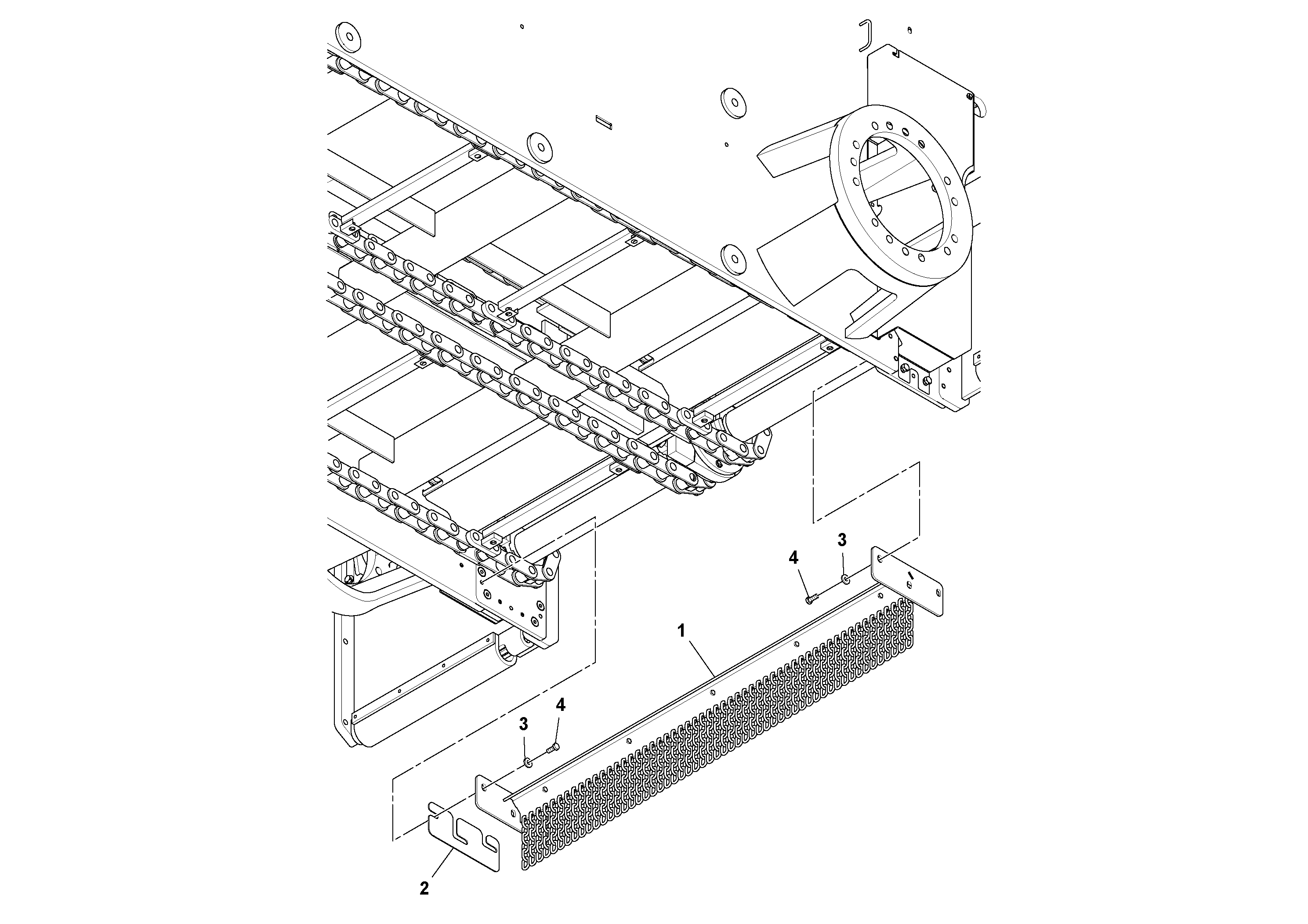 Схема запчастей Volvo PF6110 - 59761 Chain Curtain Installation PF6110 S/N 197474 -