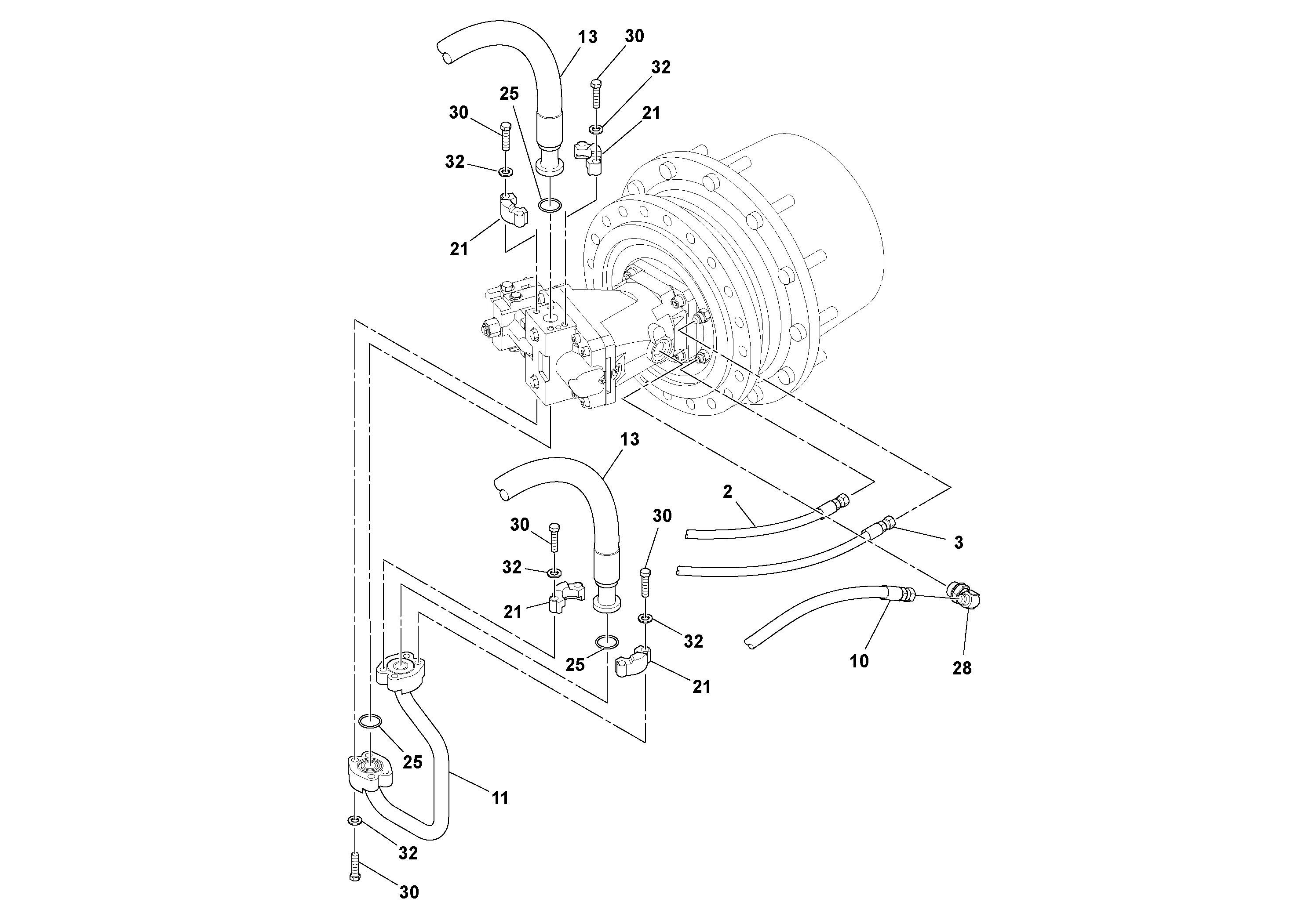 Схема запчастей Volvo PF6110 - 66665 Propulsion Installation PF6110 S/N 197474 -