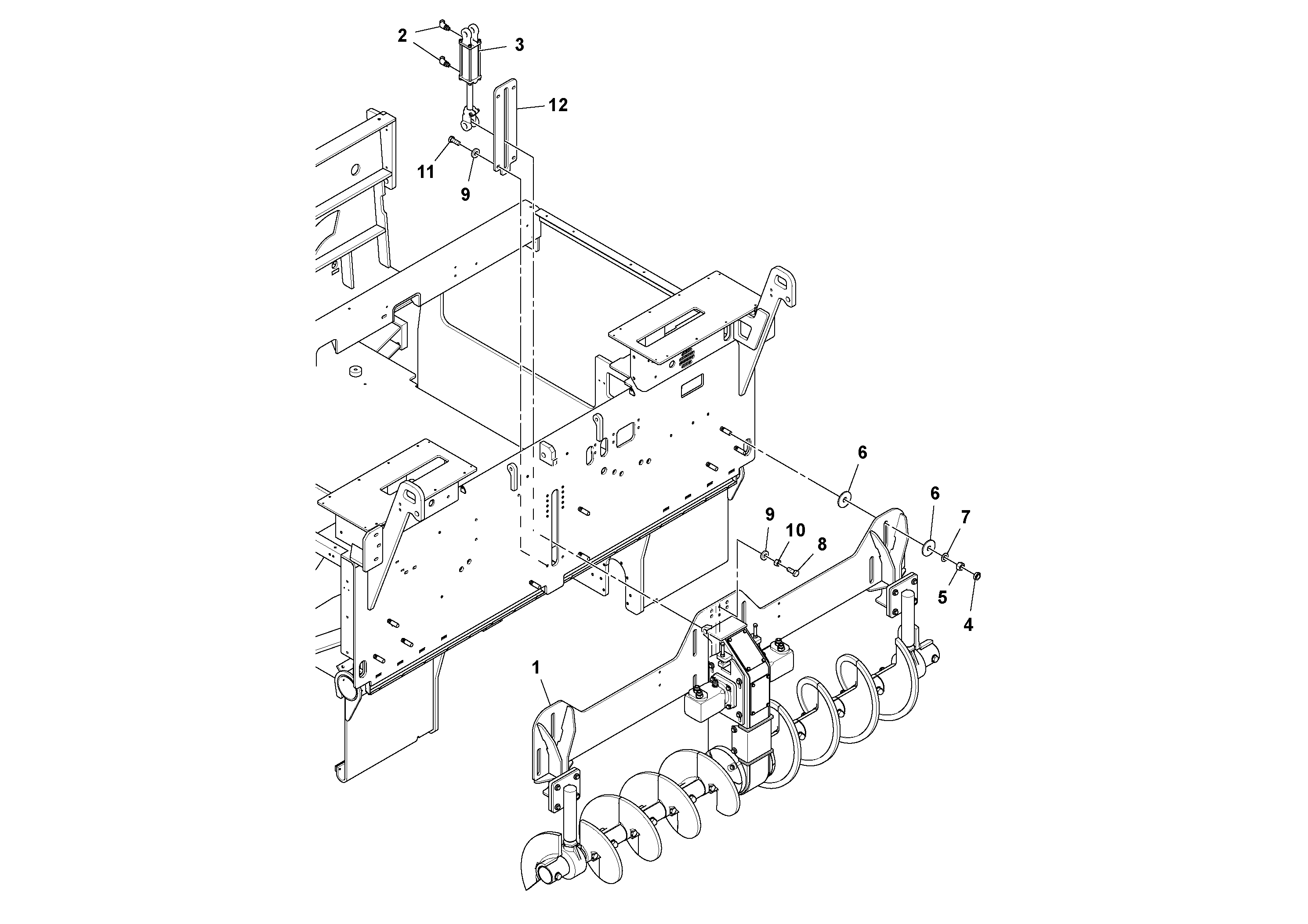 Схема запчастей Volvo PF6110 - 60751 Auger Installation PF6110 S/N 197474 -