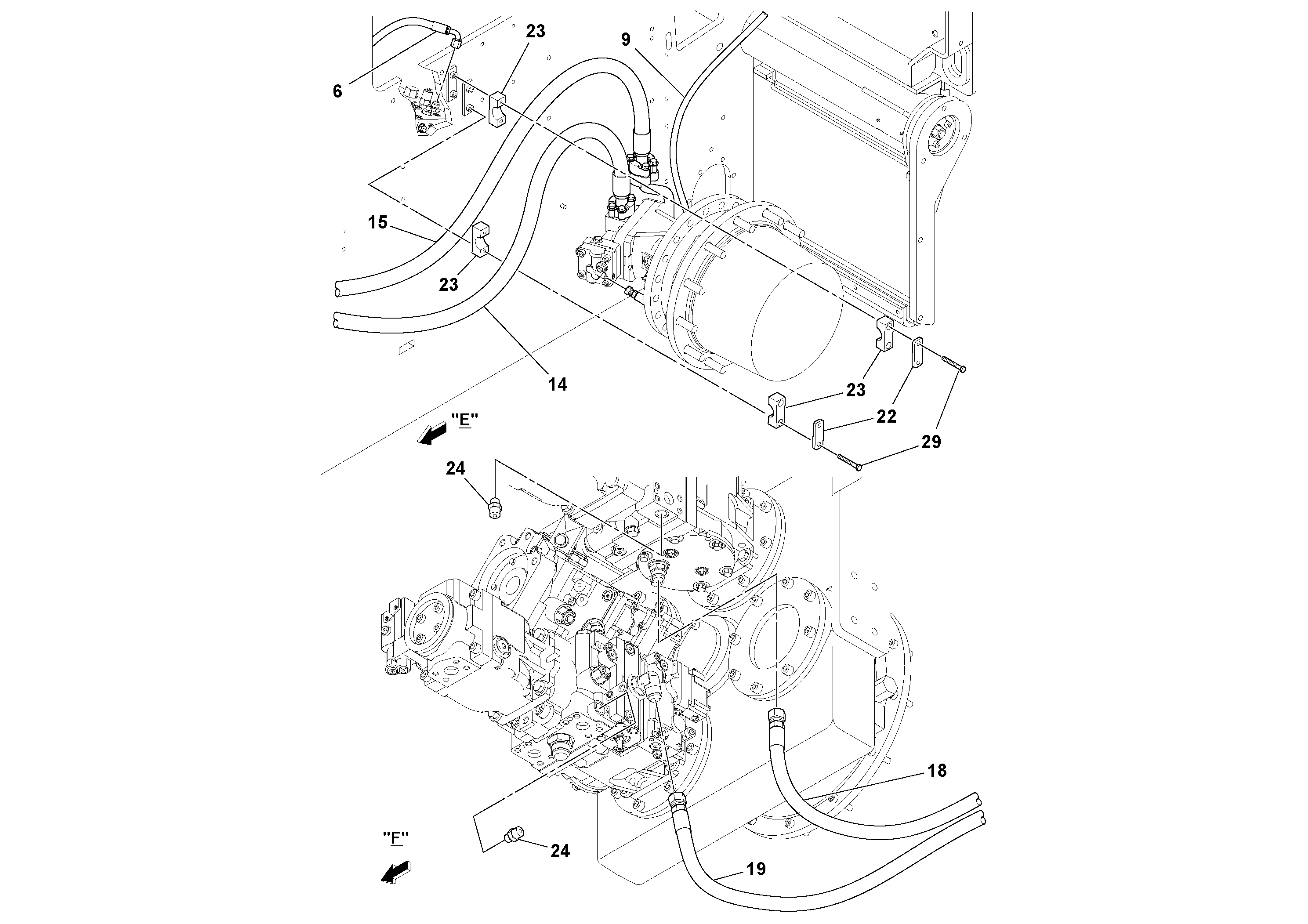 Схема запчастей Volvo PF6110 - 66667 Propulsion Installation PF6110 S/N 197474 -