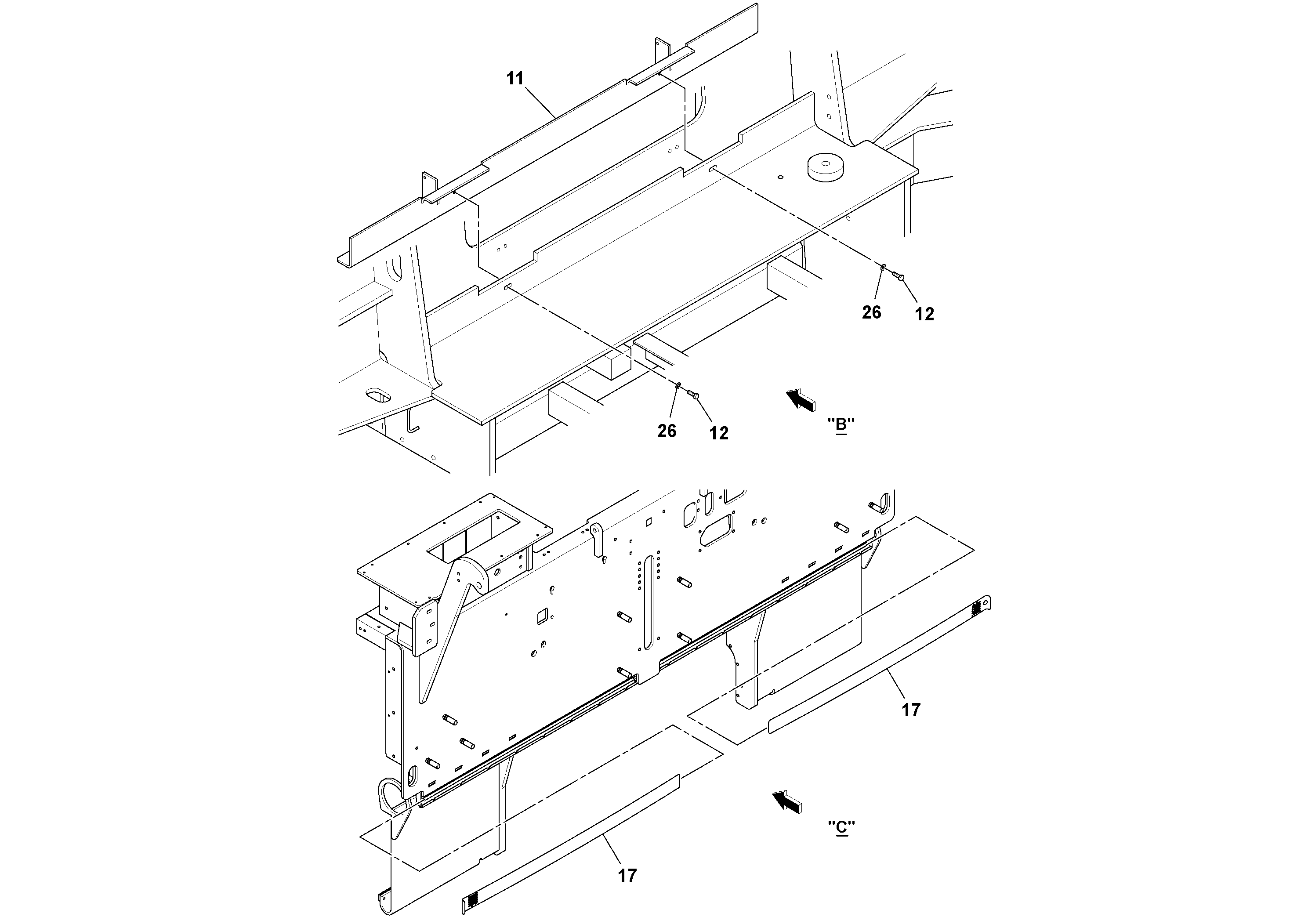Схема запчастей Volvo PF6110 - 51299 Main Frame Installation PF6110 S/N 197474 -