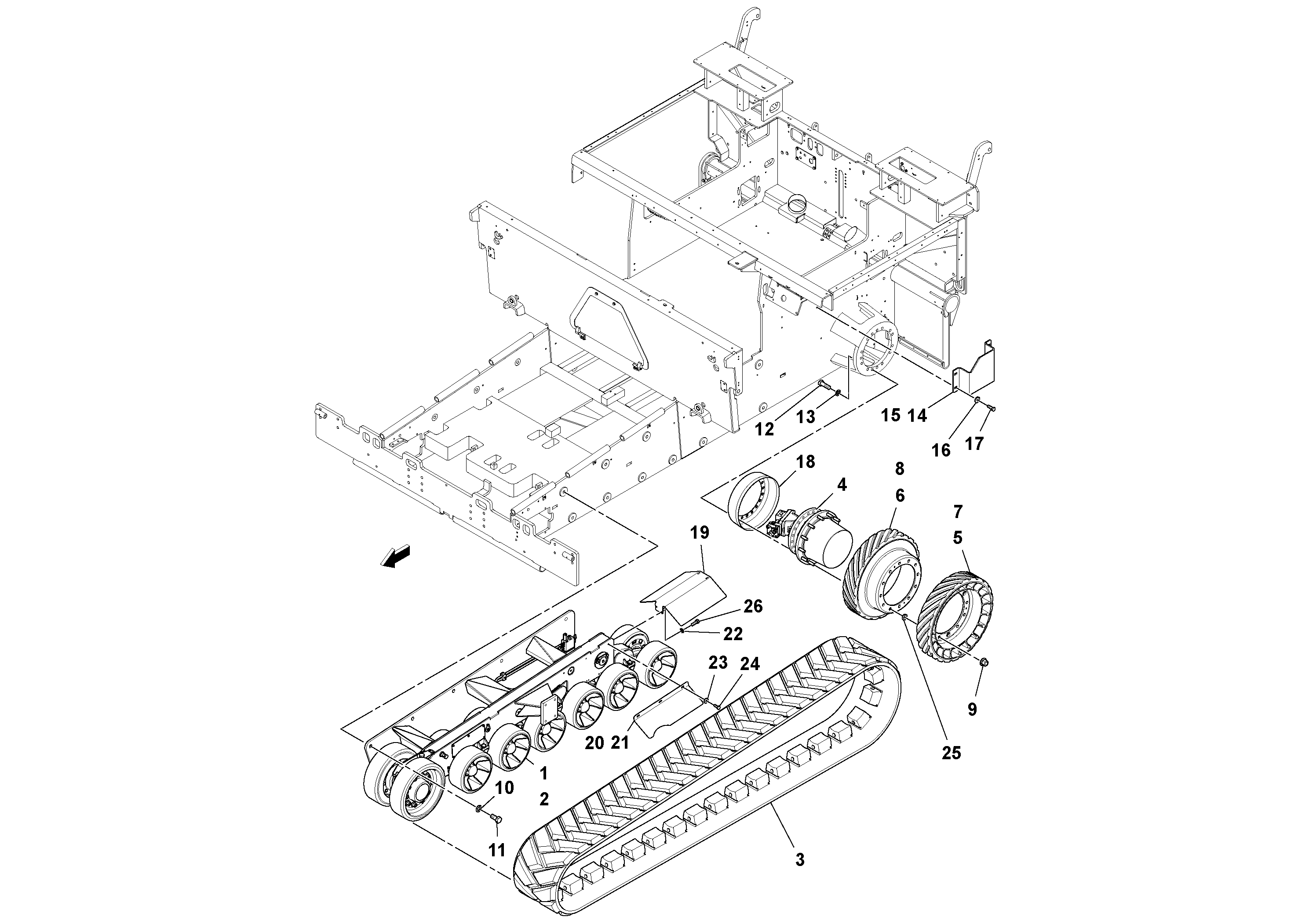 Схема запчастей Volvo PF6110 - 100089 Track Installation PF6110 S/N 197474 -