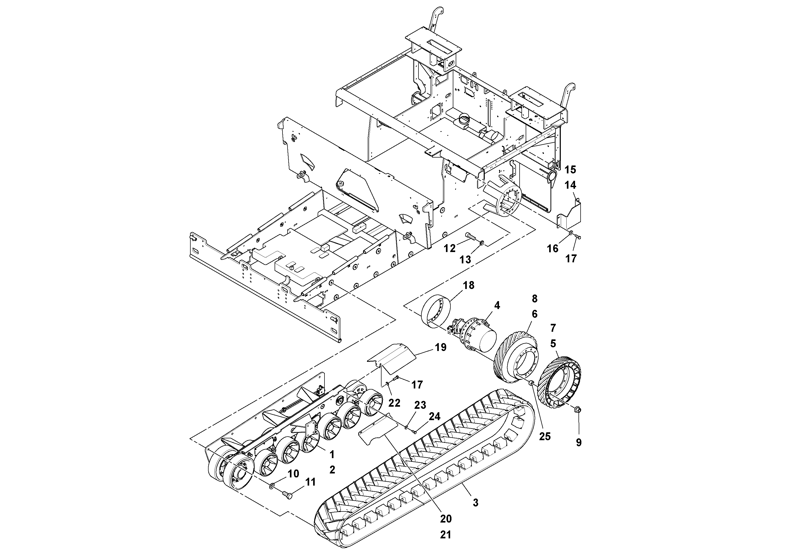 Схема запчастей Volvo PF6110 - 106960 Track Installation PF6110 S/N 197474 -