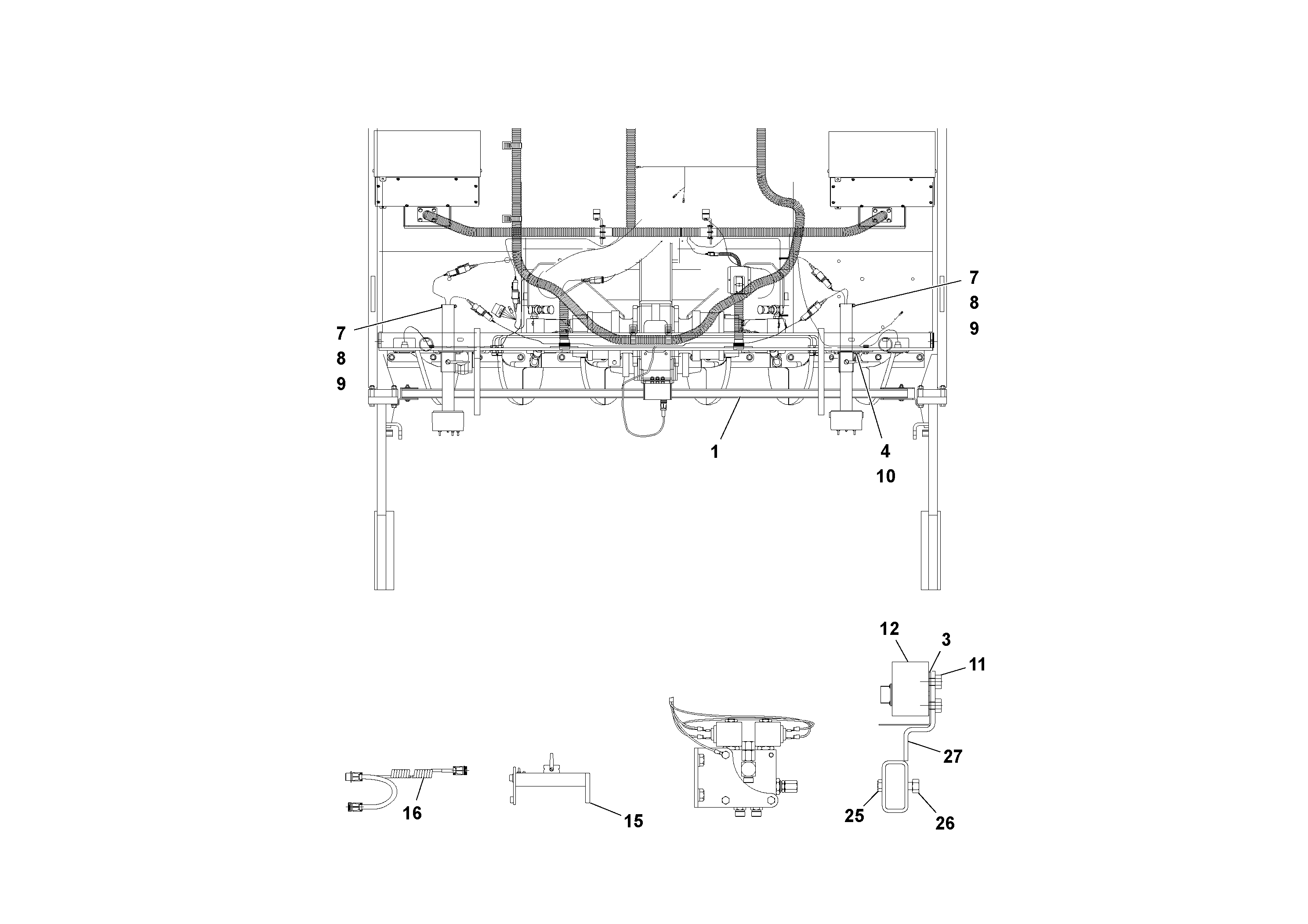 Схема запчастей Volvo PF6110 - 86354 Dual Grade Sensor Installation PAVER CONTROLS ATT. PAVER CONTROLS PF6110, PF6160, PF6170