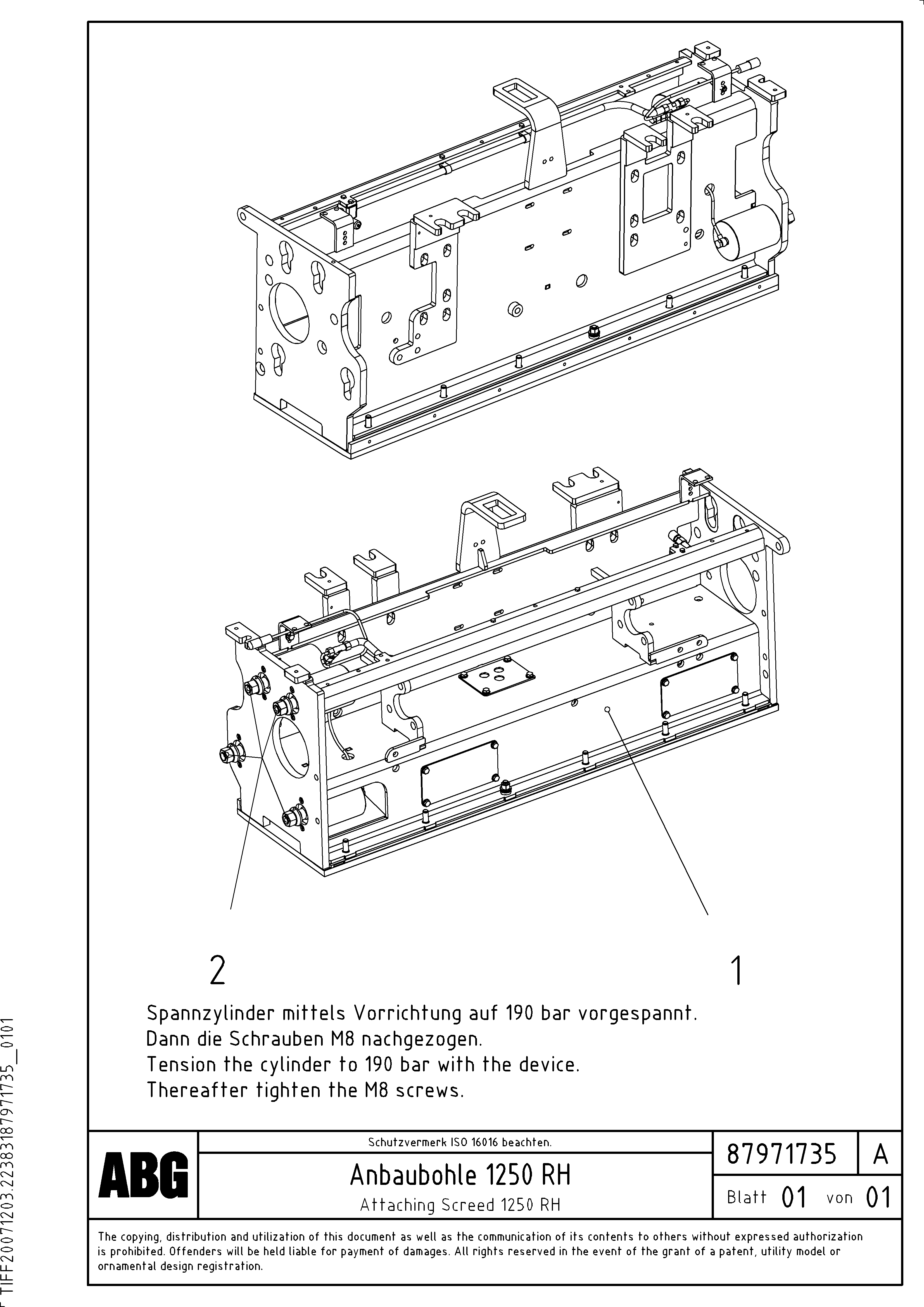 Схема запчастей Volvo PF6110 - 91627 Attaching screed for extension OMNI 1011 ATT. SCREEDS 3,0 - 9,0M PF6110 PF6160/PF6170