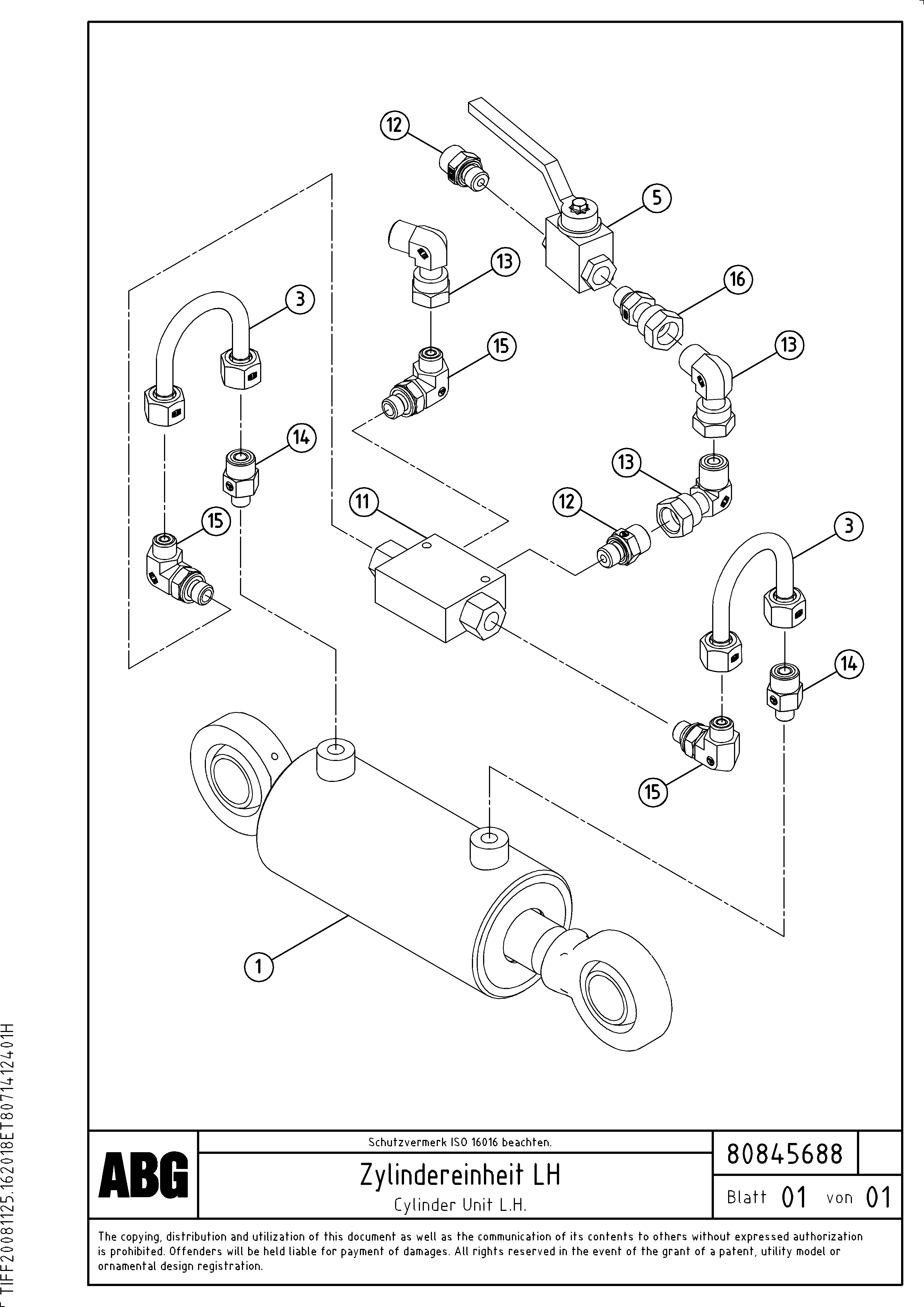 Схема запчастей Volvo PF6110 - 89115 Cylinder assembly for towing arms OMNI 1021 ATT. SCREEDS 3,0 - 9,0M PF6110 PF6160/PF6170