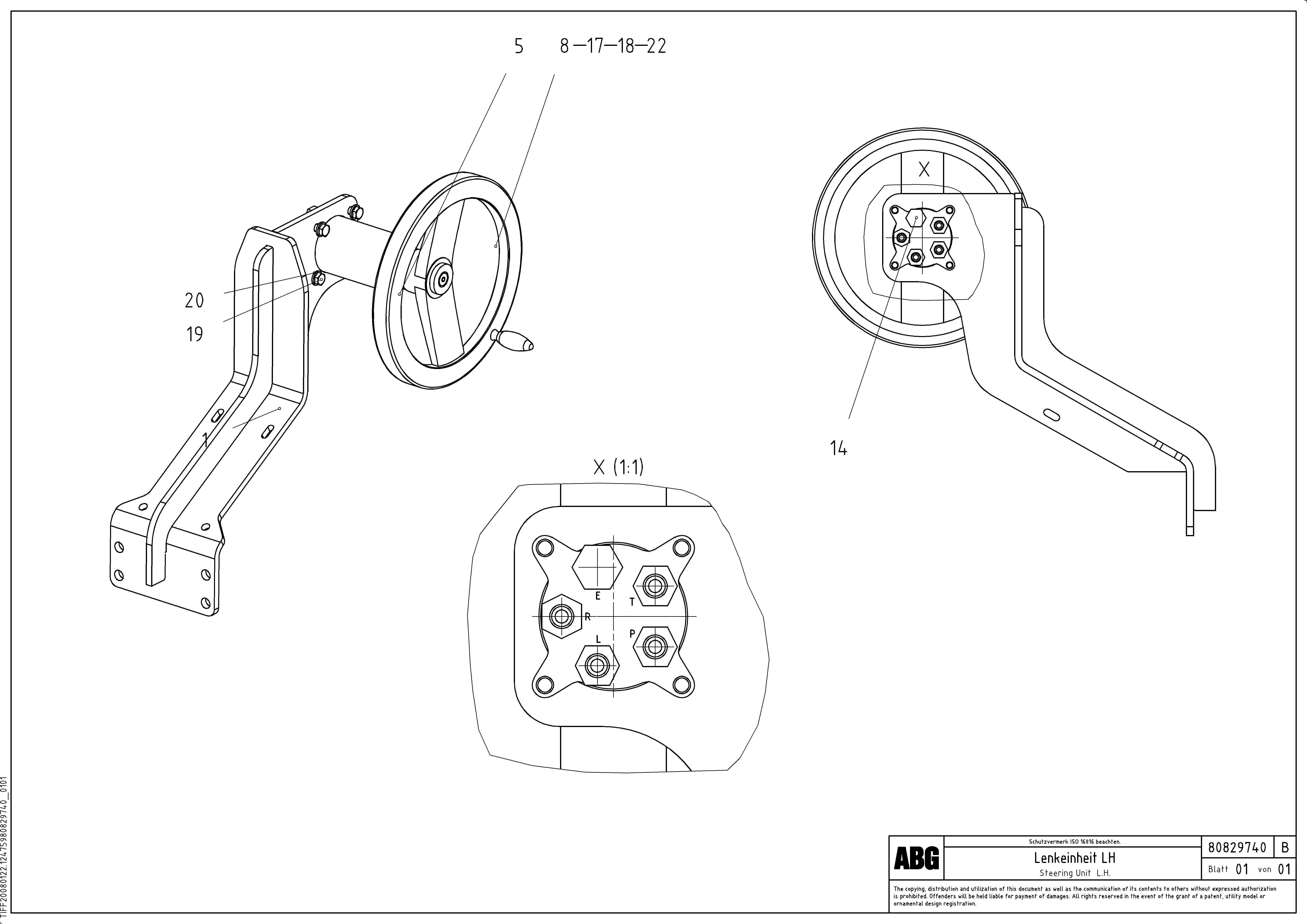 Схема запчастей Volvo PF6110 - 86848 Steering unit for towing arms OMNI 1021 ATT. SCREEDS 3,0 - 9,0M PF6110 PF6160/PF6170