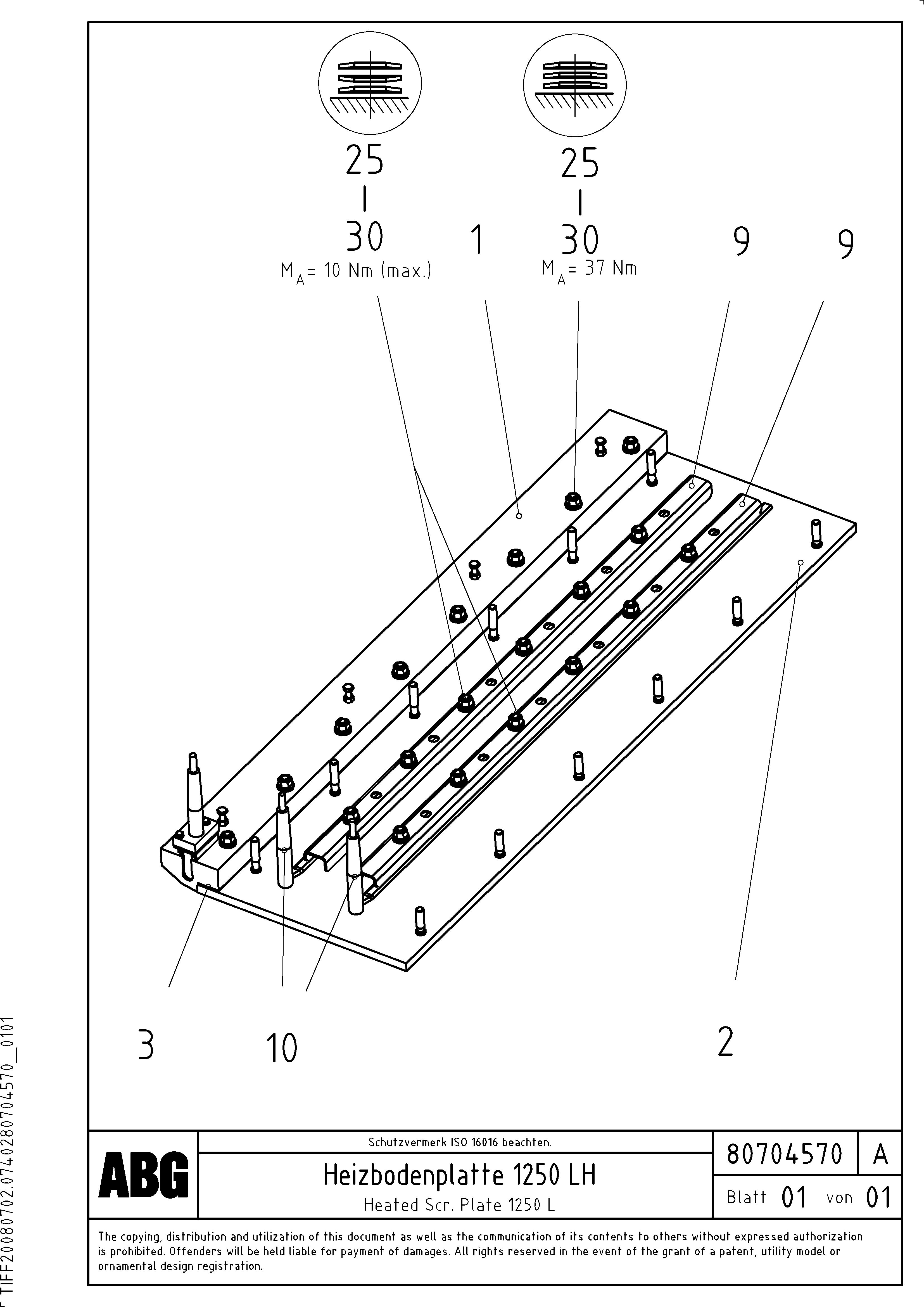 Схема запчастей Volvo PF6110 - 88691 Heating base plate for extension OMNI 1000 ATT. SCREEDS 3,0 - 9,0M PF6110, PF6160/PF6170