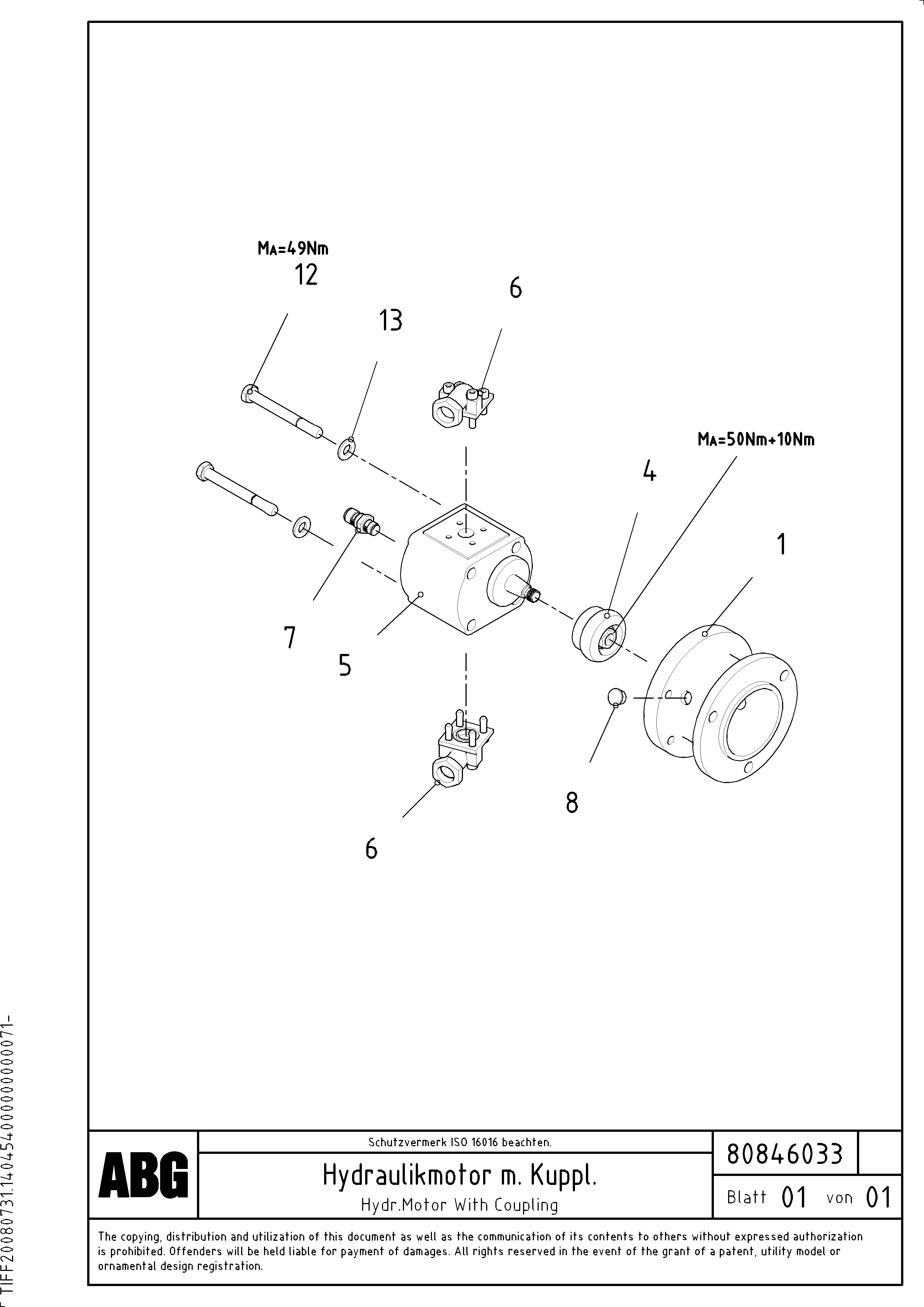 Схема запчастей Volvo PF6110 - 90953 Hydr. Motor with coupling for vibrator/basic screed OMNI 1000 ATT. SCREEDS 3,0 - 9,0M PF6110, PF6160/PF6170