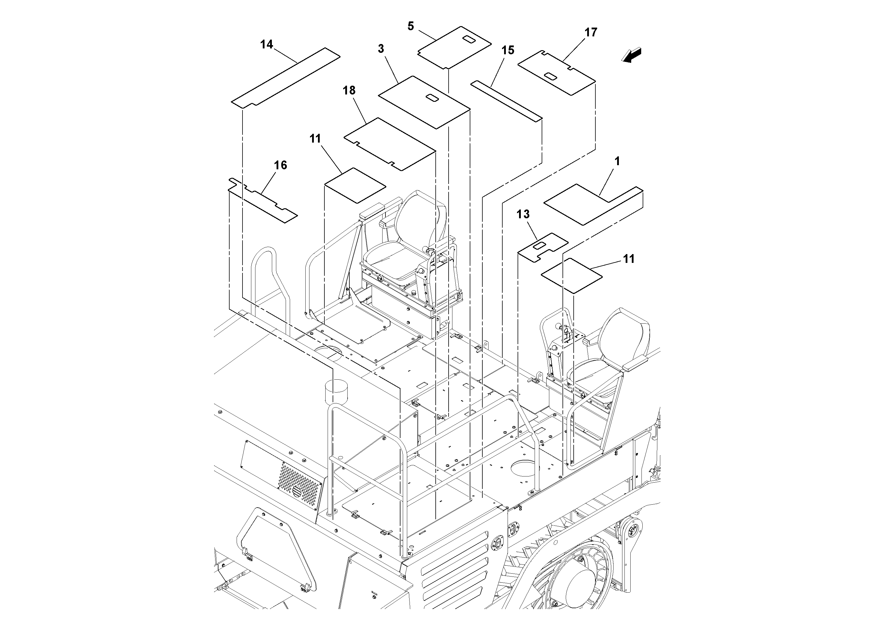 Схема запчастей Volvo PF6110 - 55144 Deck Tread Installation PF6110 S/N 197474 -