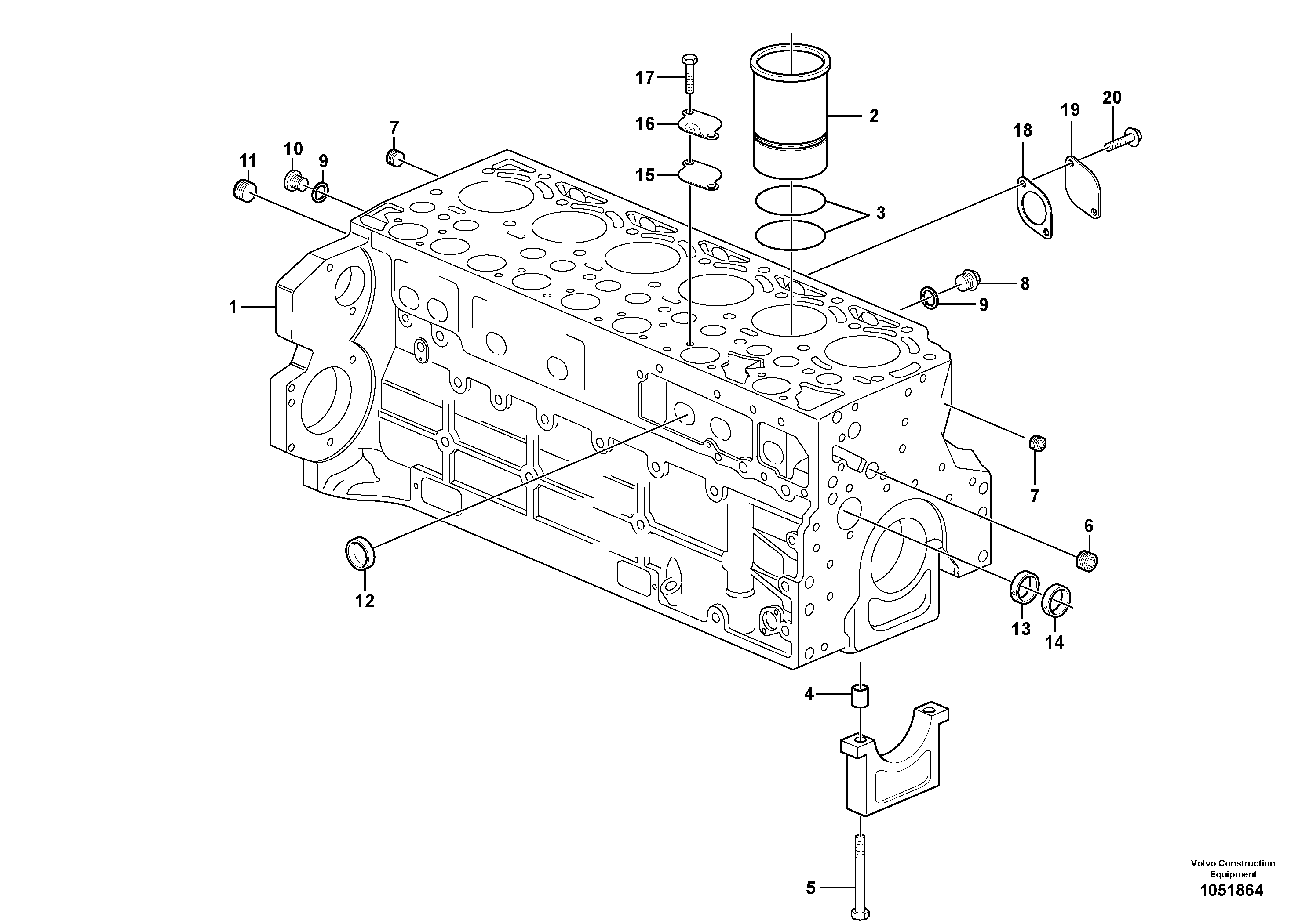 Схема запчастей Volvo ABG7820B - 66576 Блок цилиндров ABG7820/ABG7820B ABG7820 S/N 21064-23058 ABG7820B S/N 23059 -