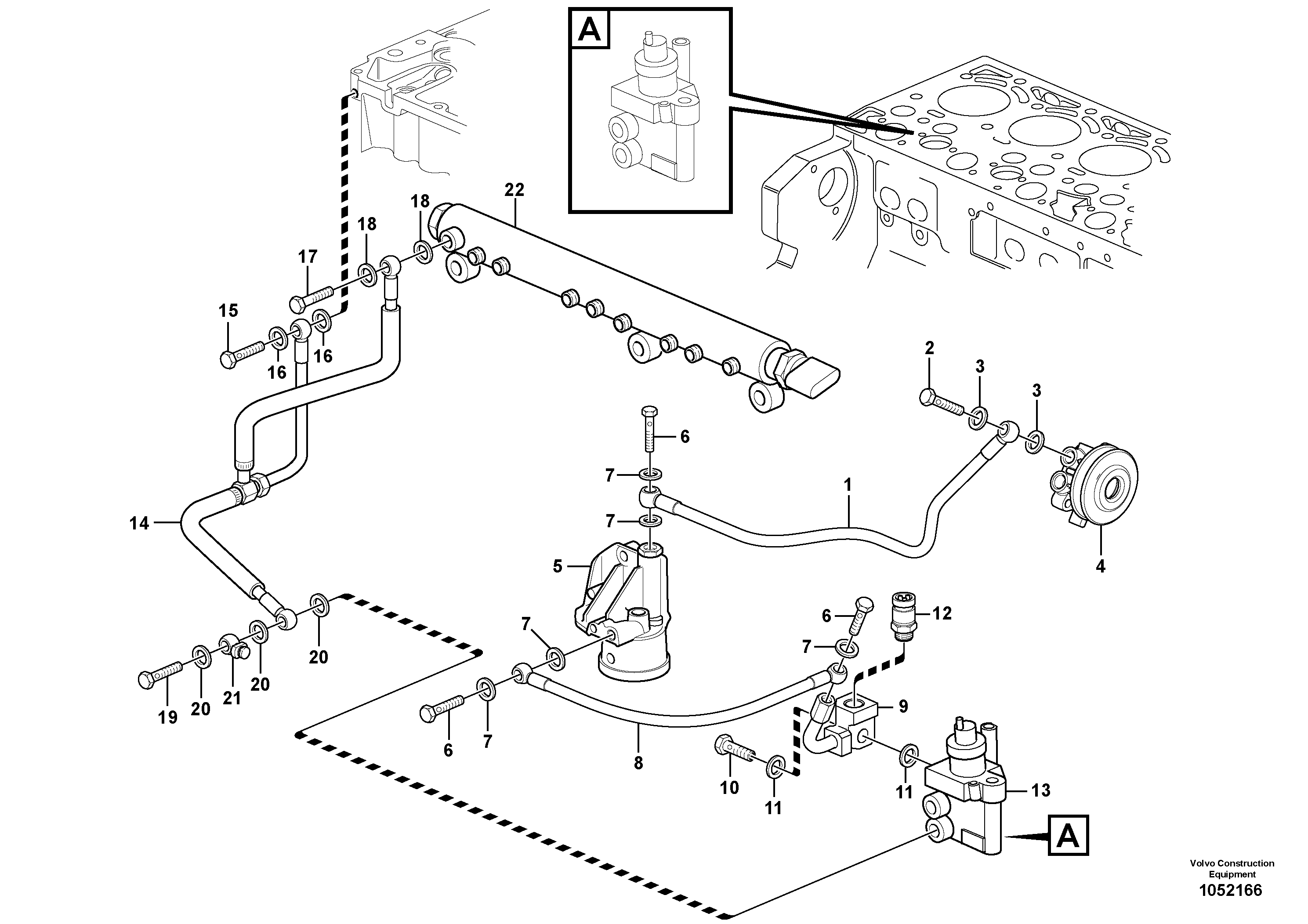 Схема запчастей Volvo ABG7820B - 75341 Fuel pipes, fuel pump ABG7820/ABG7820B ABG7820 S/N 21064-23058 ABG7820B S/N 23059 -